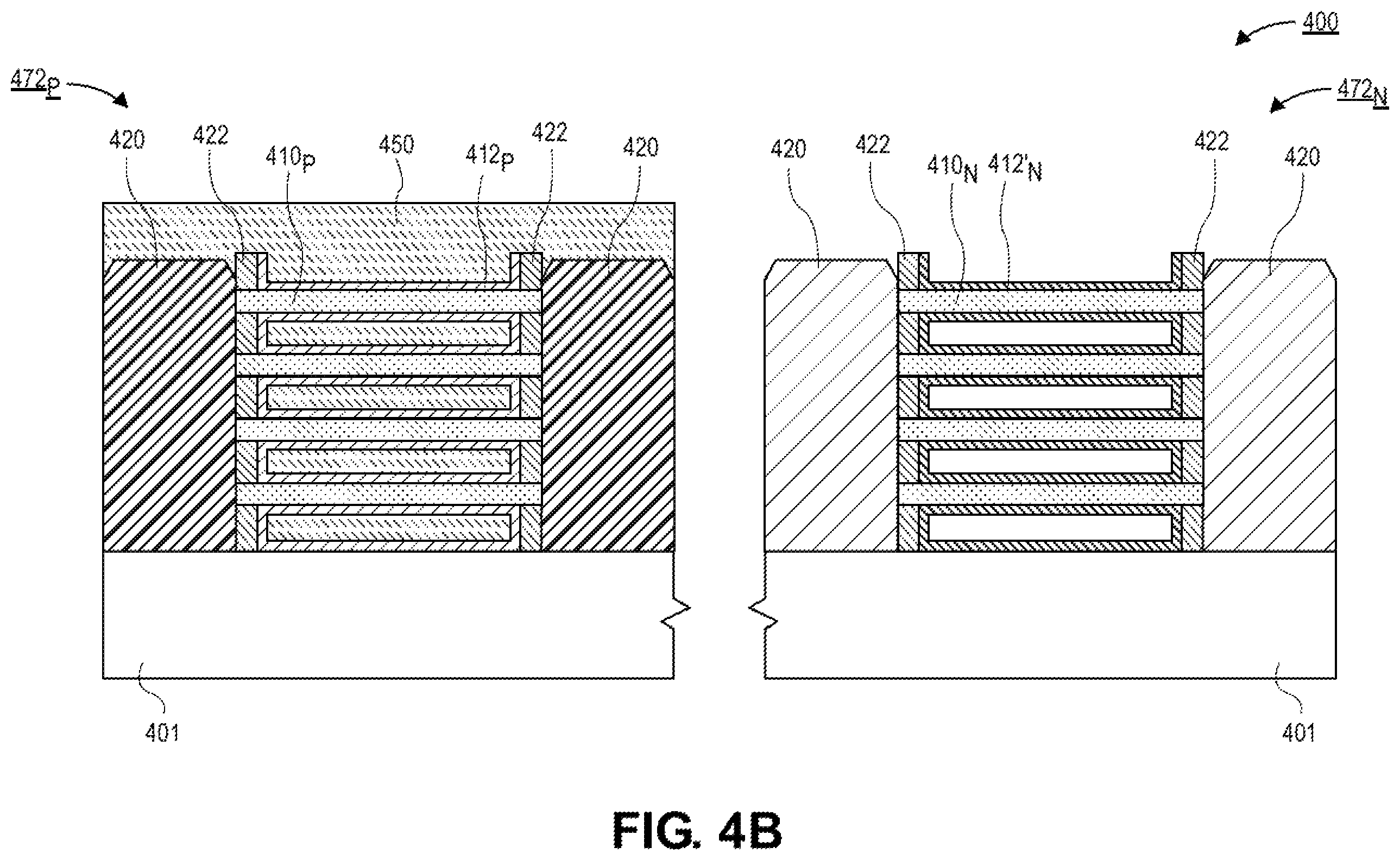 Patent US12568682 Figure 13 – Nanoribbon thick gate device with hybrid dielectric tuning for high breakdown and VT modulation