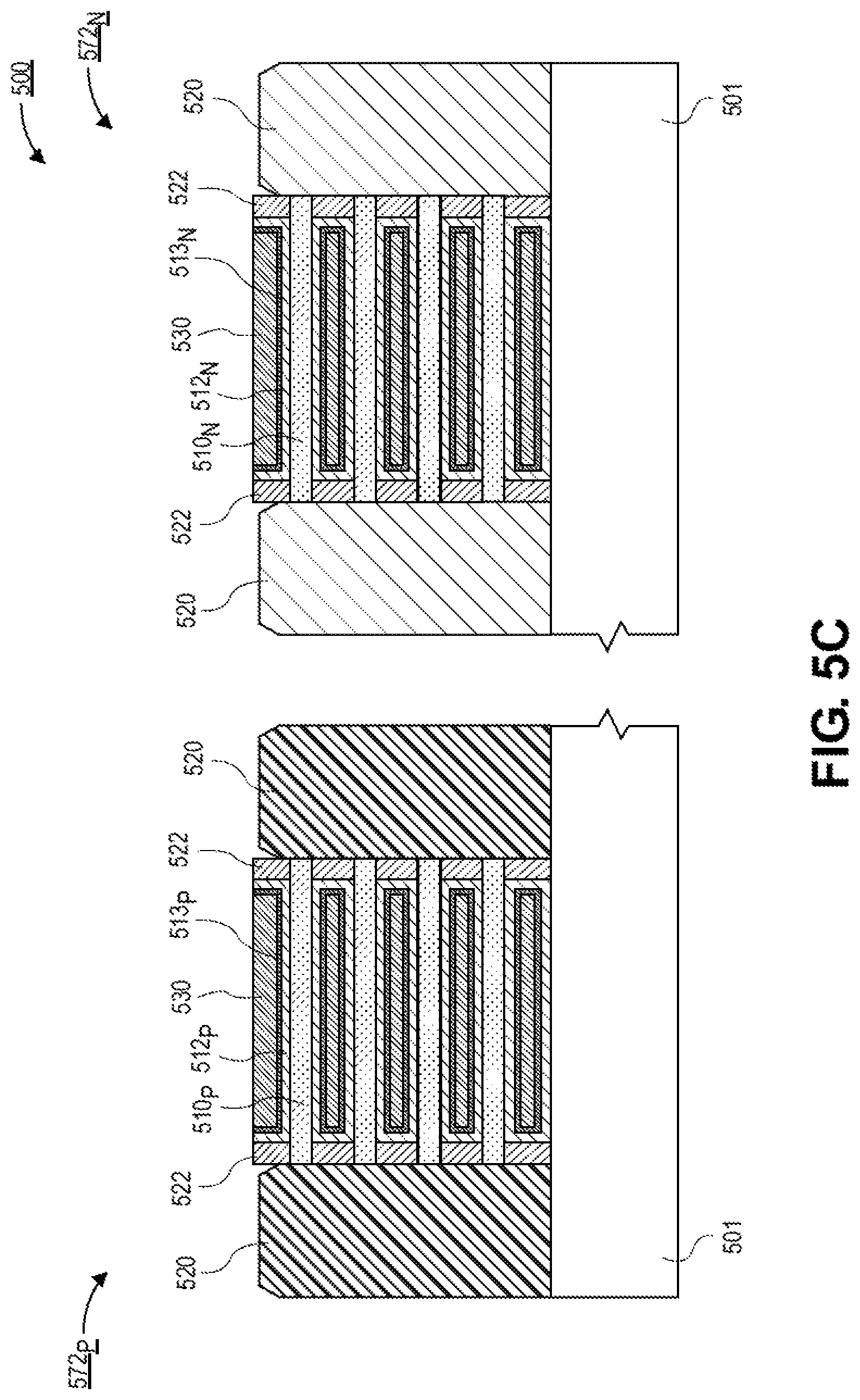 Patent US12568682 Figure 18 – Nanoribbon thick gate device with hybrid dielectric tuning for high breakdown and VT modulation