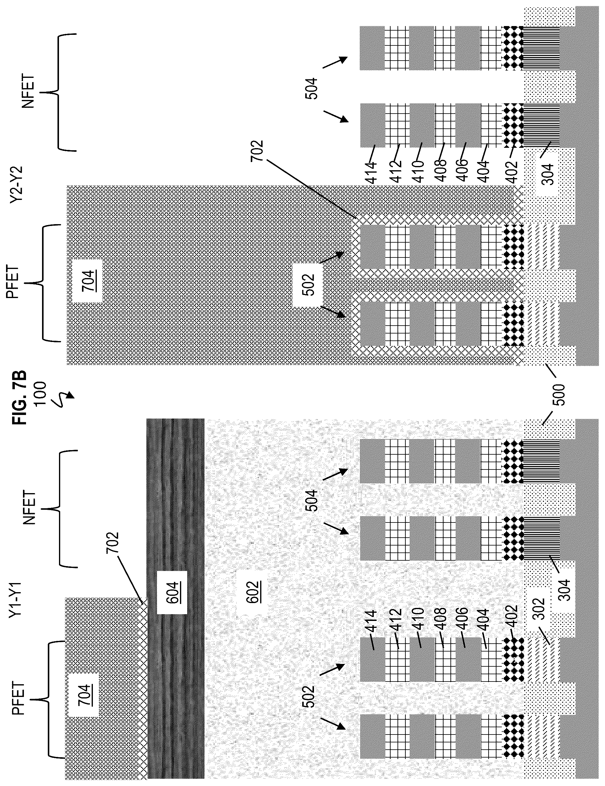 Patent US12568683 Figure 11 – Single stack dual channel gate-all-around nanosheet with strained PFET and bottom dielectric isolation NFET