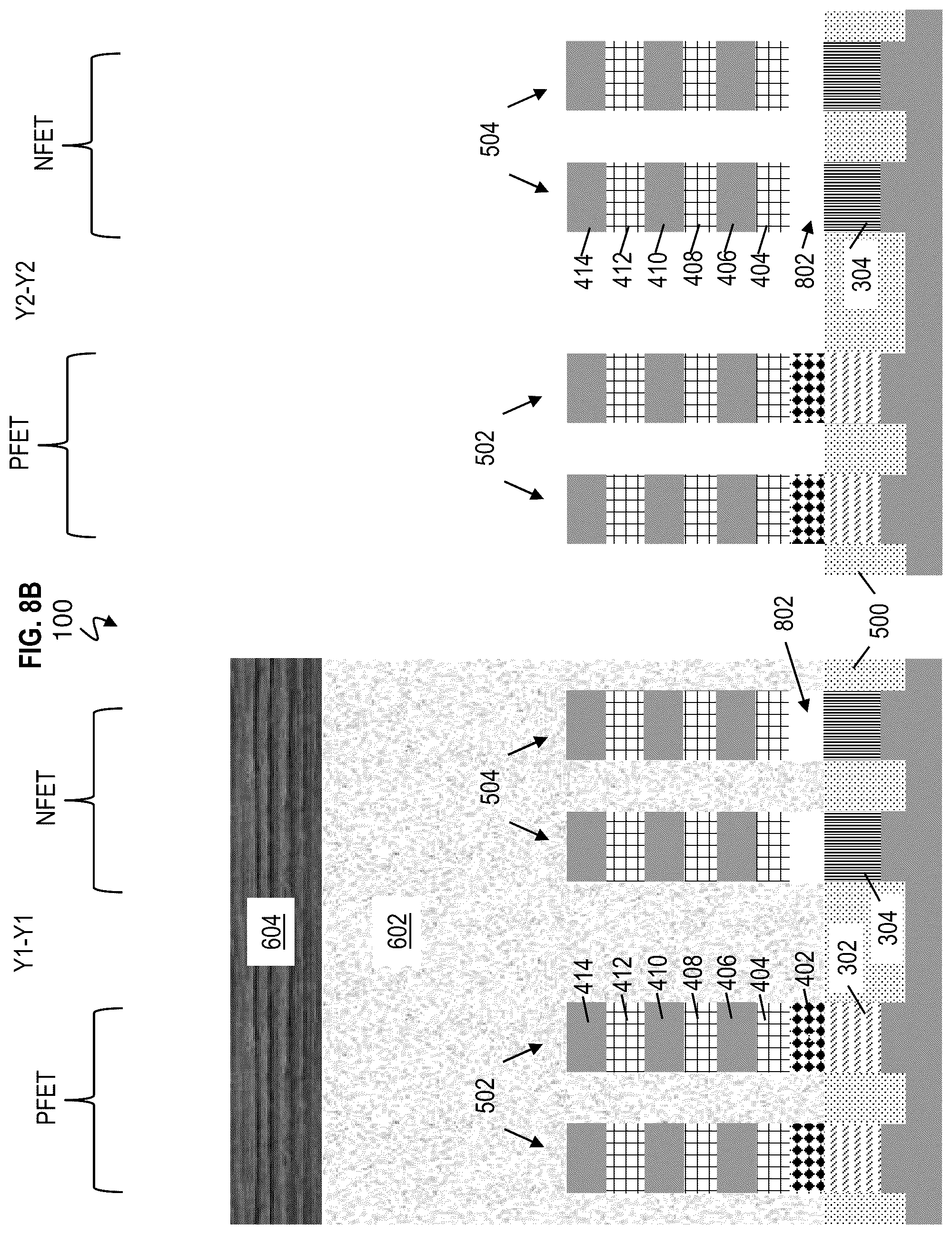 Patent US12568683 Figure 13 – Single stack dual channel gate-all-around nanosheet with strained PFET and bottom dielectric isolation NFET