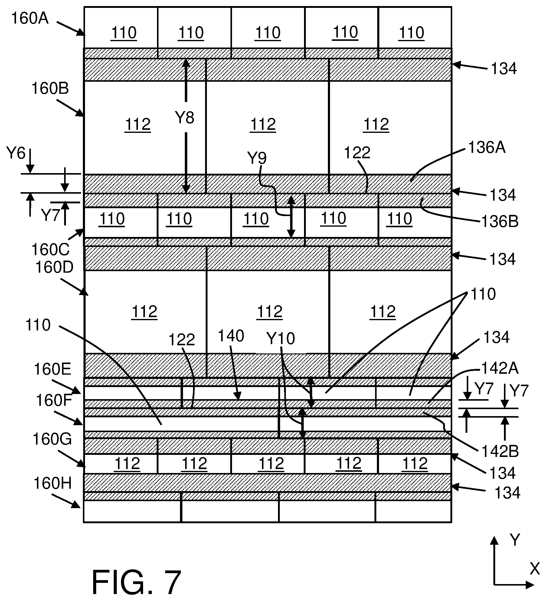 Patent US12568684 Figure 7 – Integrated circuit structure with cells having asymmetric power rail