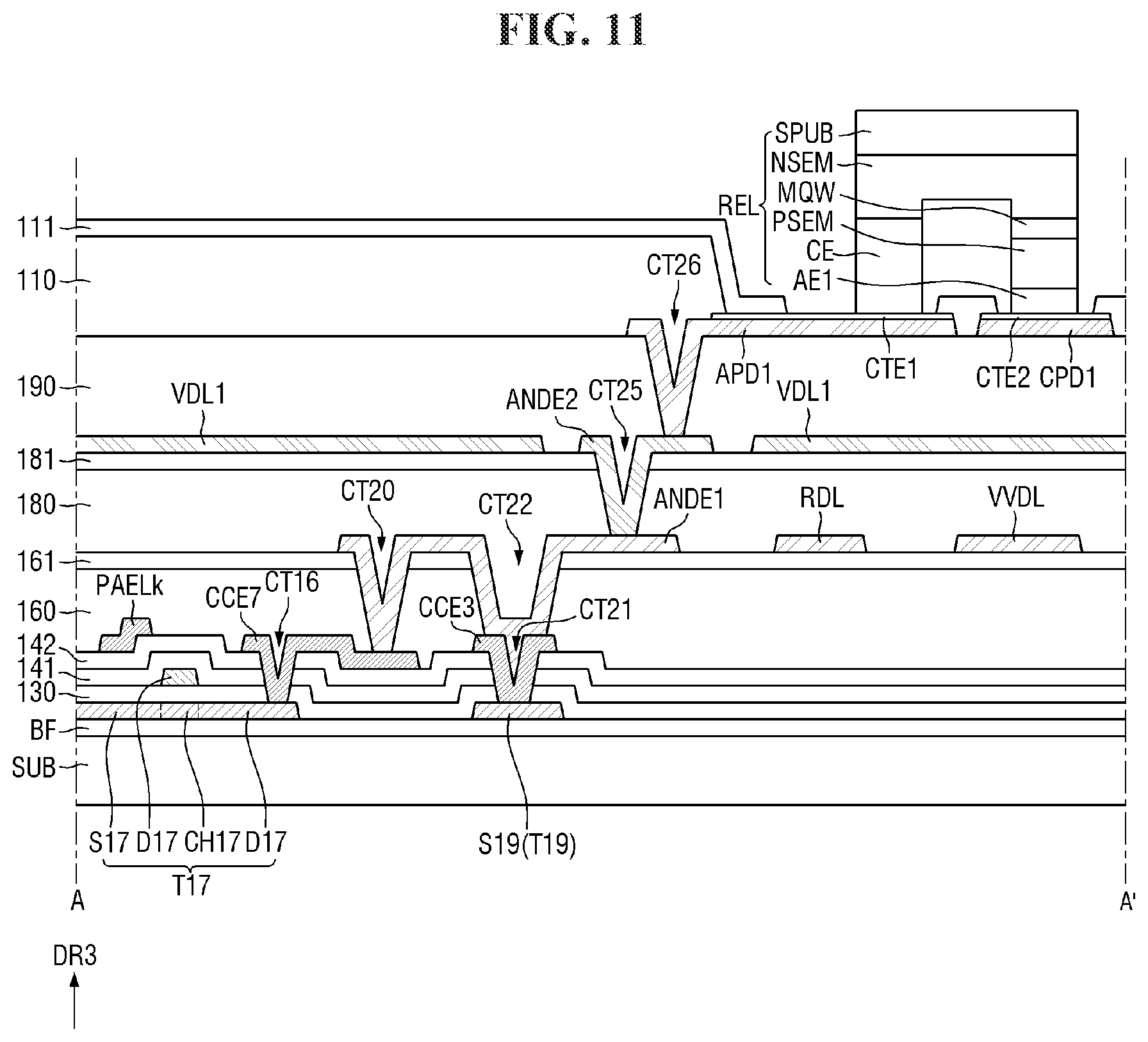 Patent US12568688 Figure 11 – Display device and tiled display device