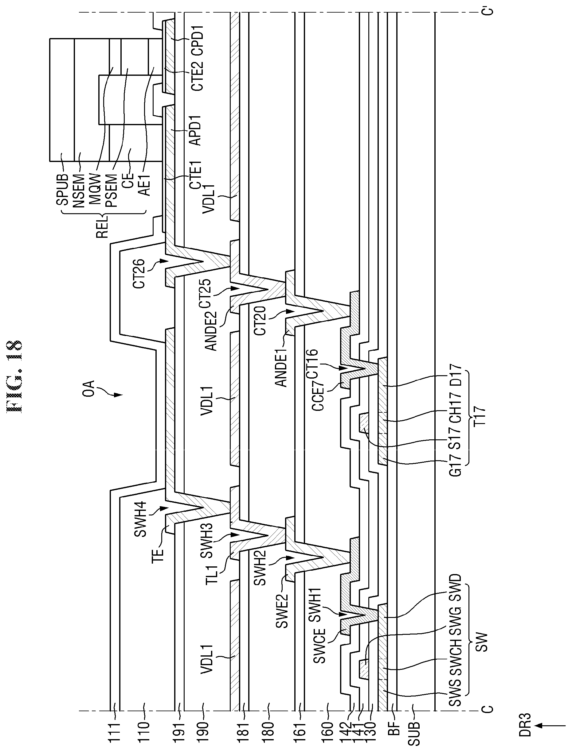 Patent US12568688 Figure 18 – Display device and tiled display device