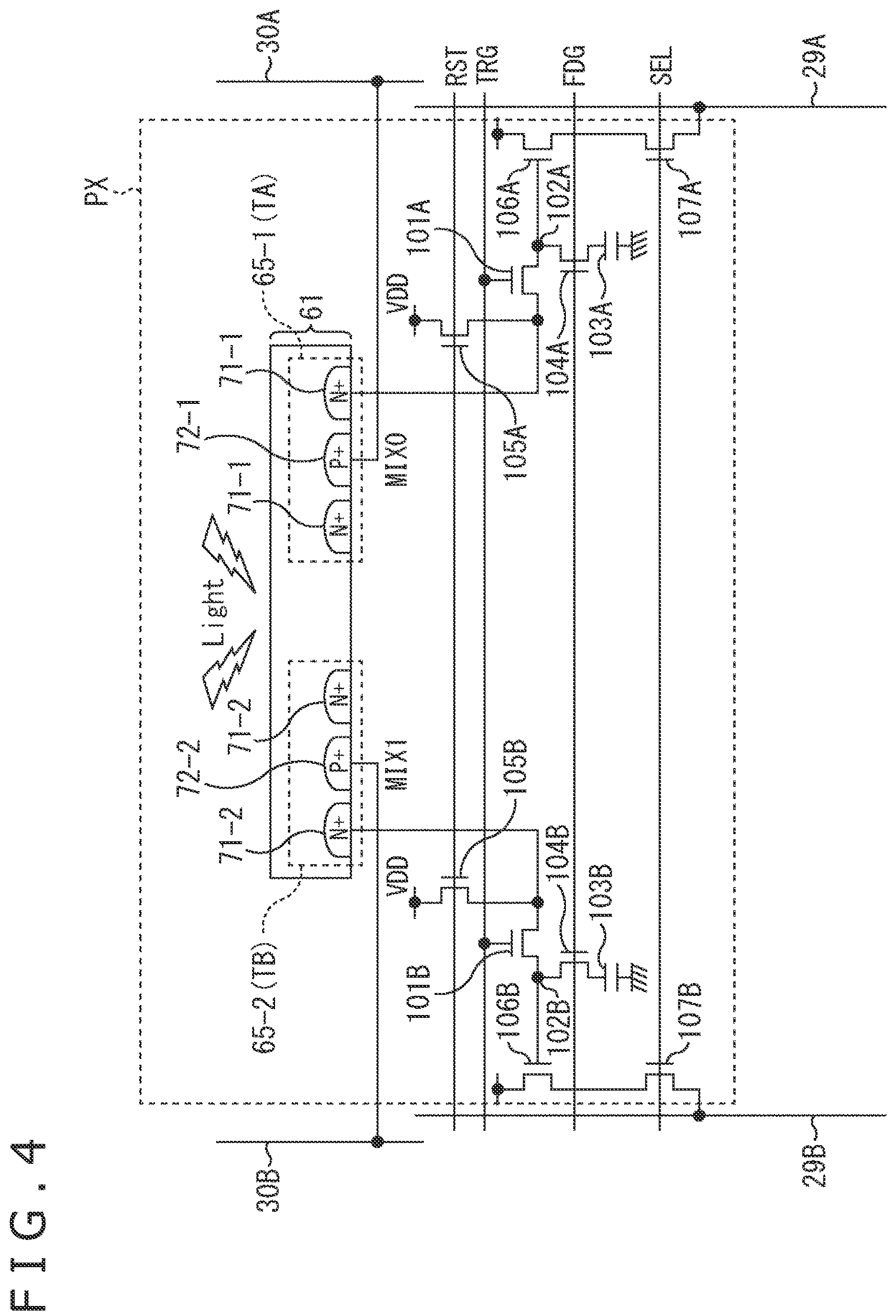 Patent US12568702 Figure 4 – Light reception element and electronic apparatus