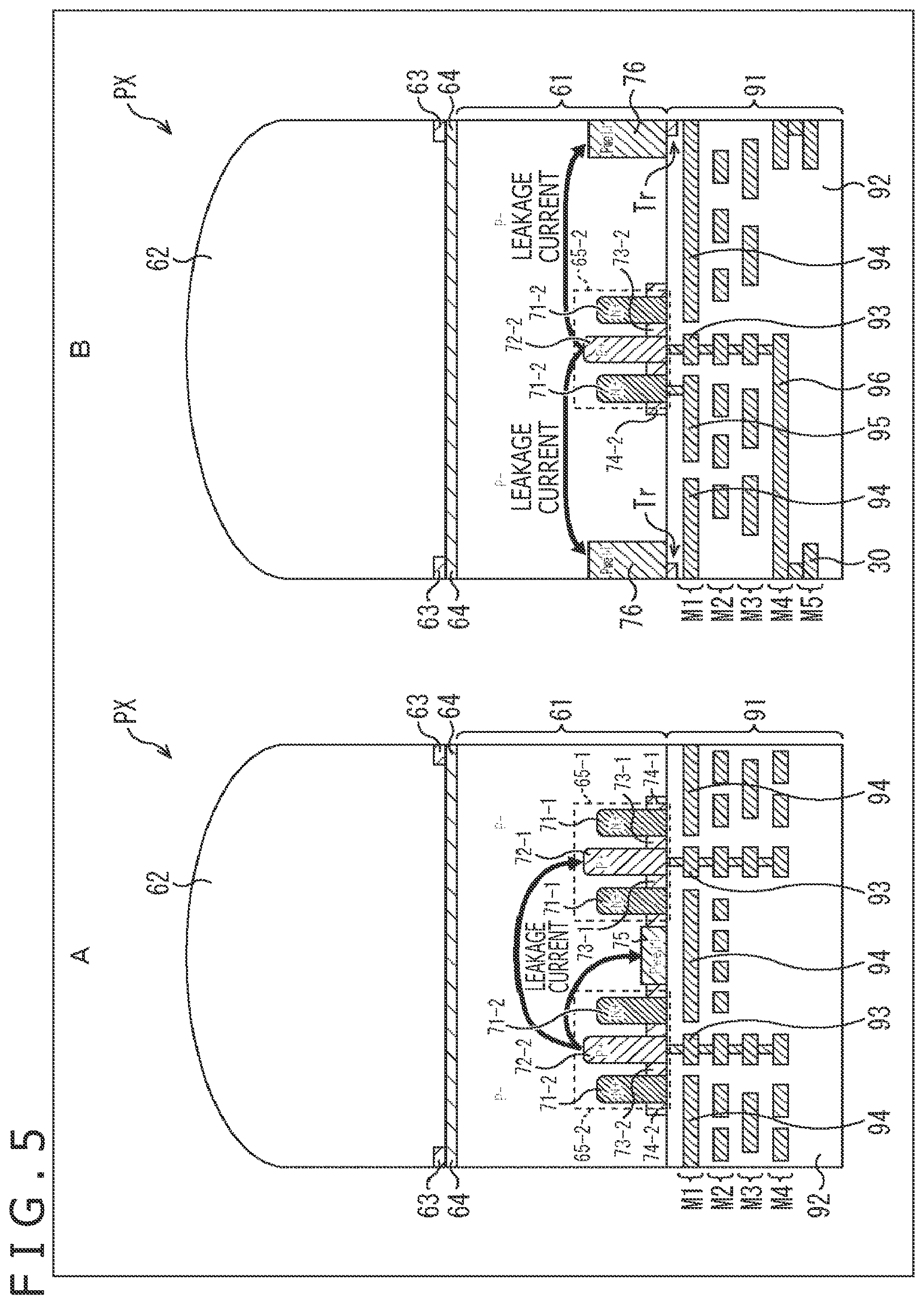 Patent US12568702 Figure 5 – Light reception element and electronic apparatus