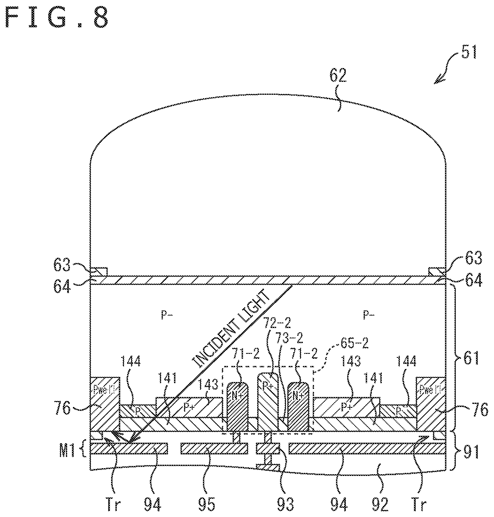 Patent US12568702 Figure 8 – Light reception element and electronic apparatus