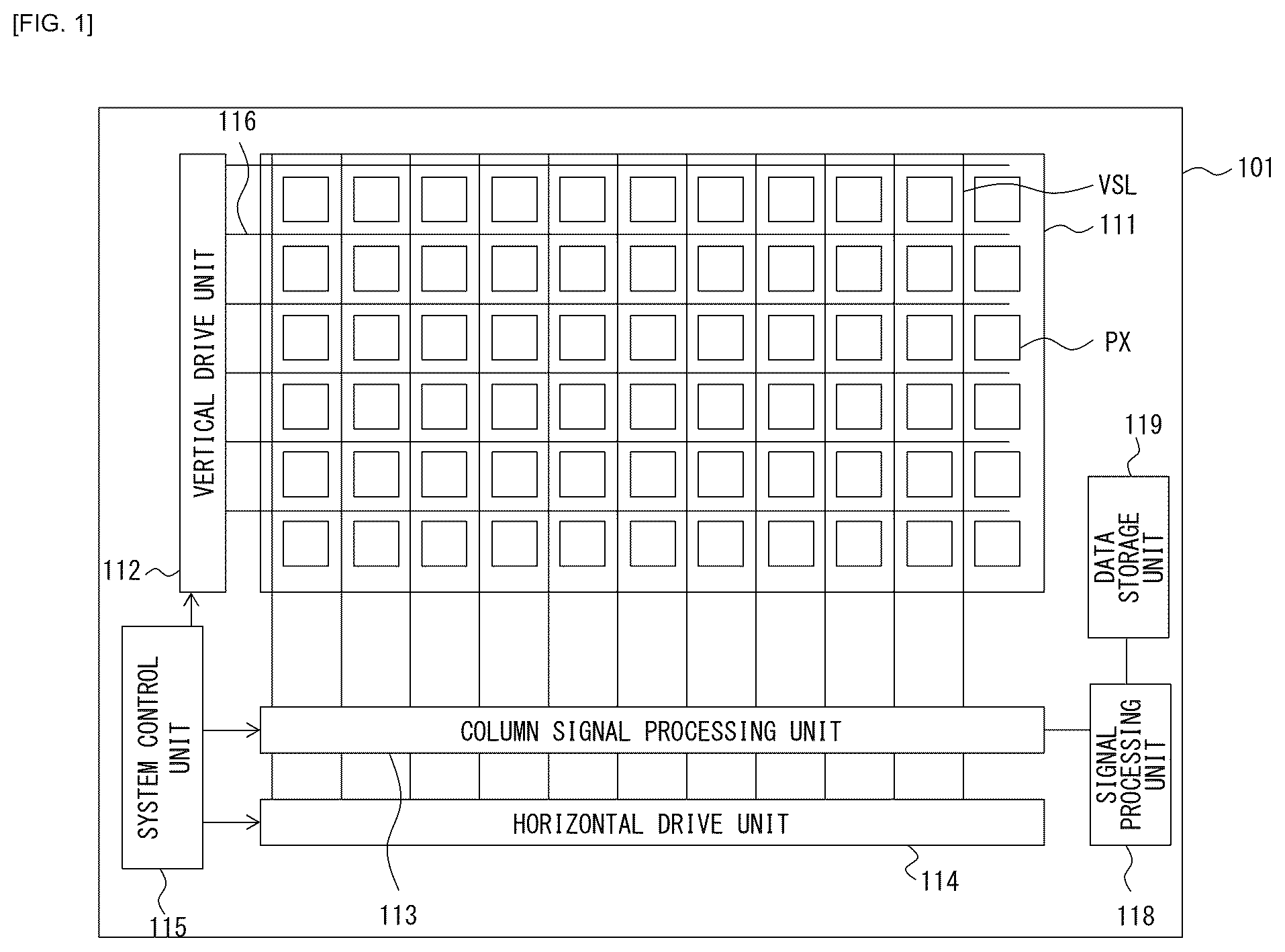 Patent US12568704 Figure 1 – Imaging device and electronic apparatus including light condensing optical system for reducing parasitic light sensitivity