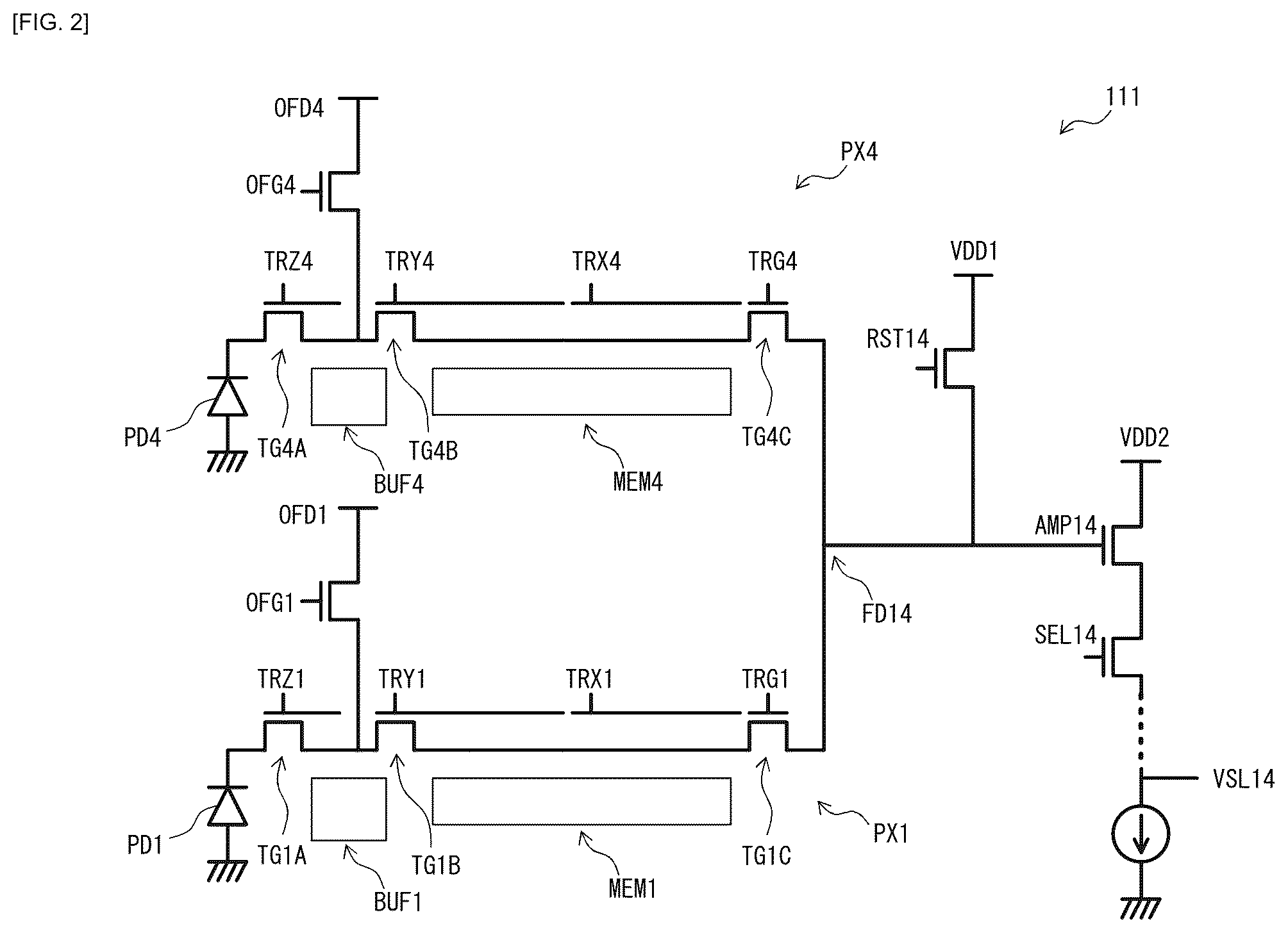 Patent US12568704 Figure 2 – Imaging device and electronic apparatus including light condensing optical system for reducing parasitic light sensitivity