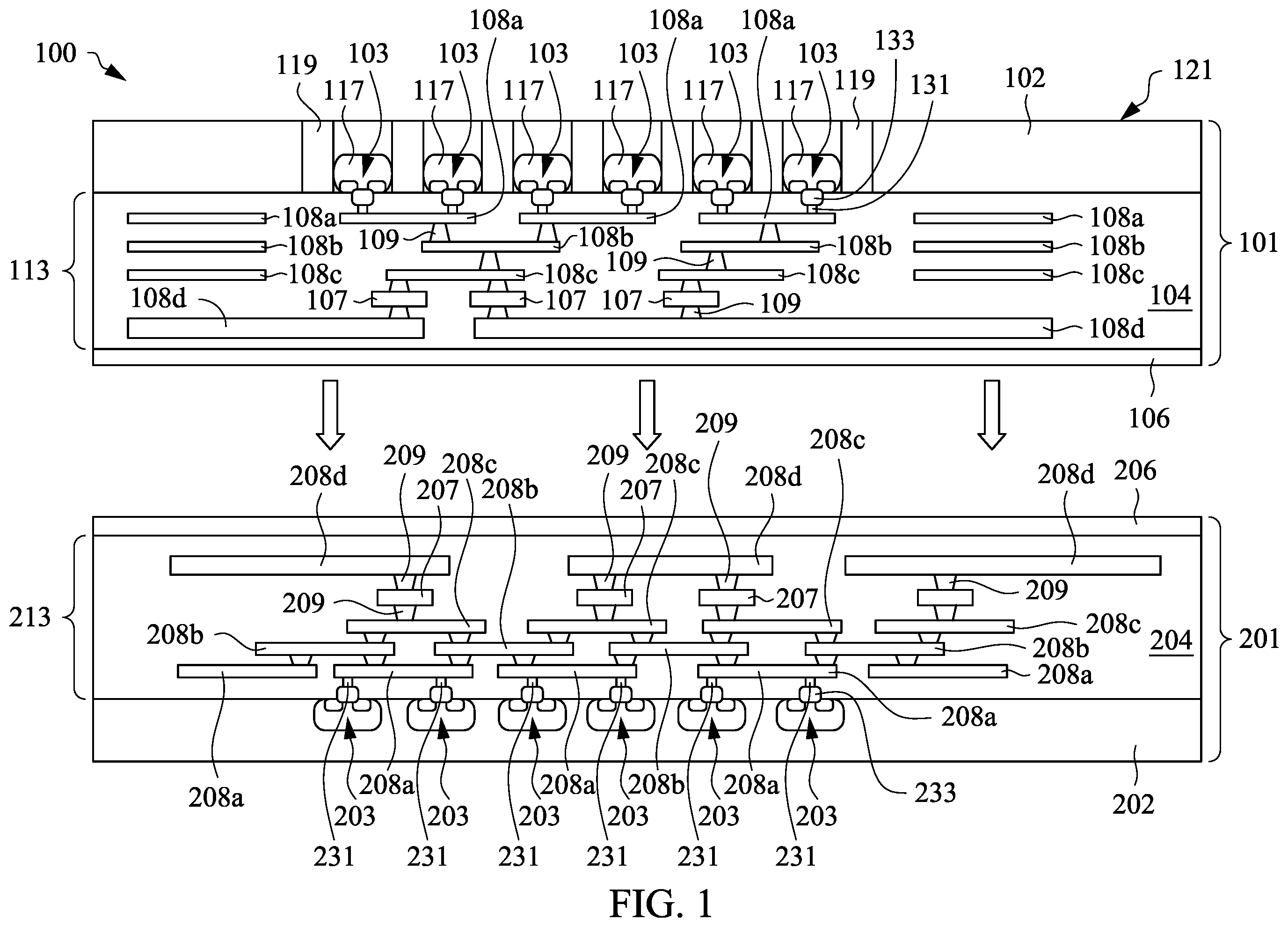 Patent US12568706 Figure 1 – Semiconductor device including image sensor and methods of forming the same