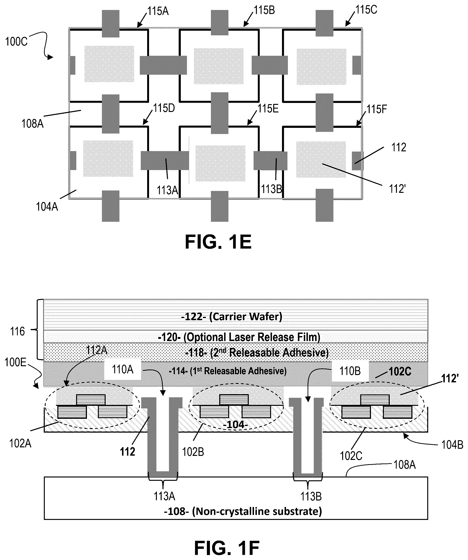 Patent US12568716 Figure 3 – Wafer-scale separation and transfer of GaN material