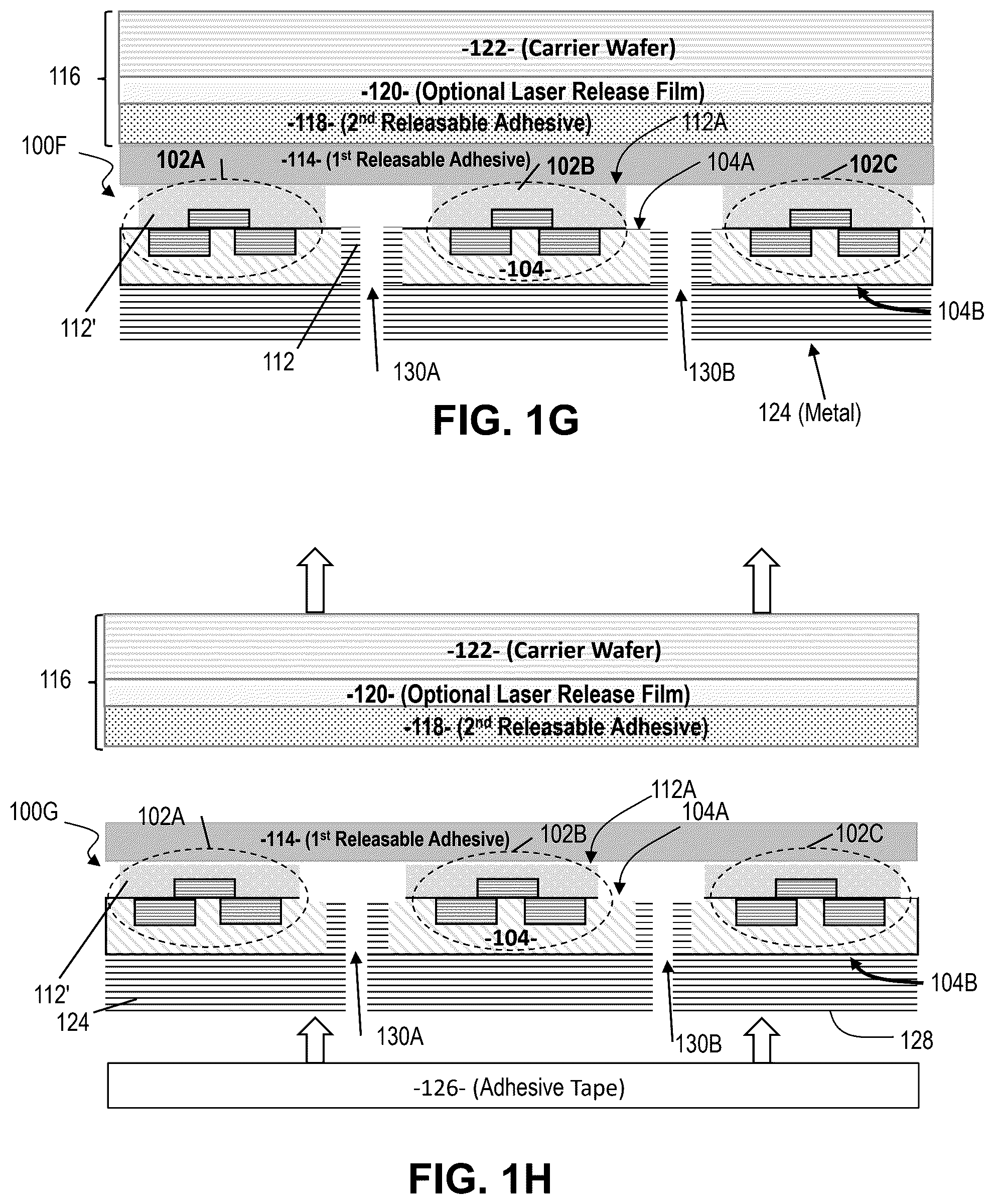 Patent US12568716 Figure 4 – Wafer-scale separation and transfer of GaN material
