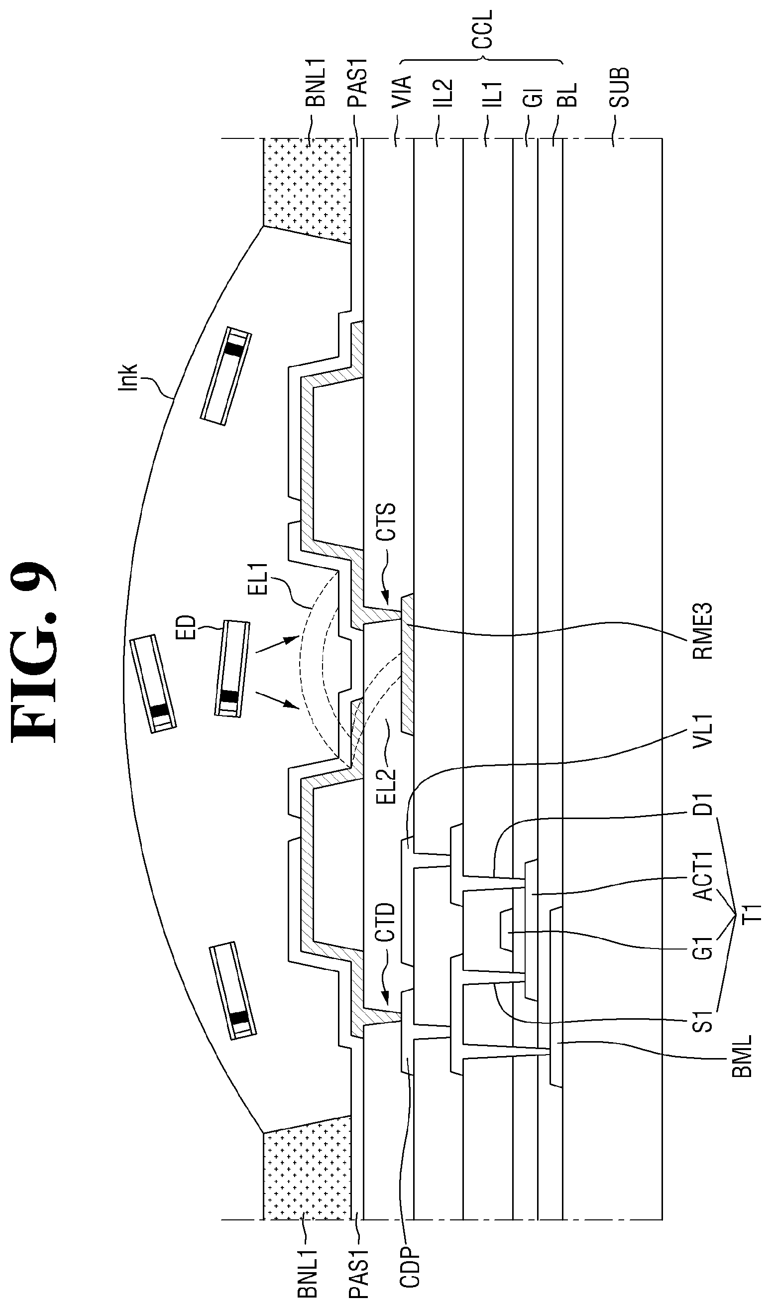 Patent US12568718 Figure 9 – Display device having alignment electrodes and method of fabricating the same