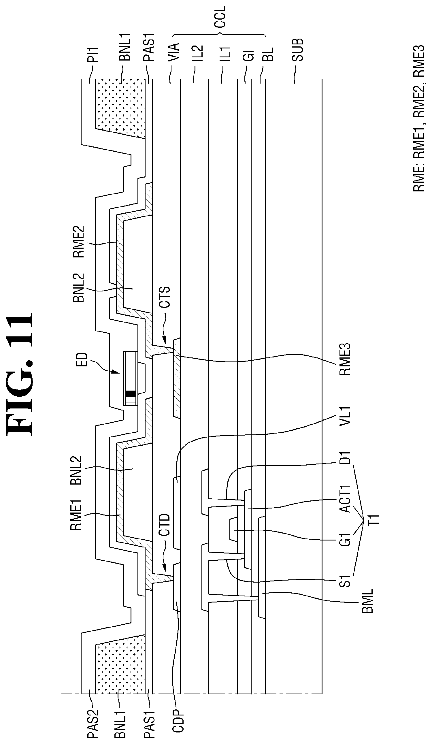 Patent US12568718 Figure 11 – Display device having alignment electrodes and method of fabricating the same