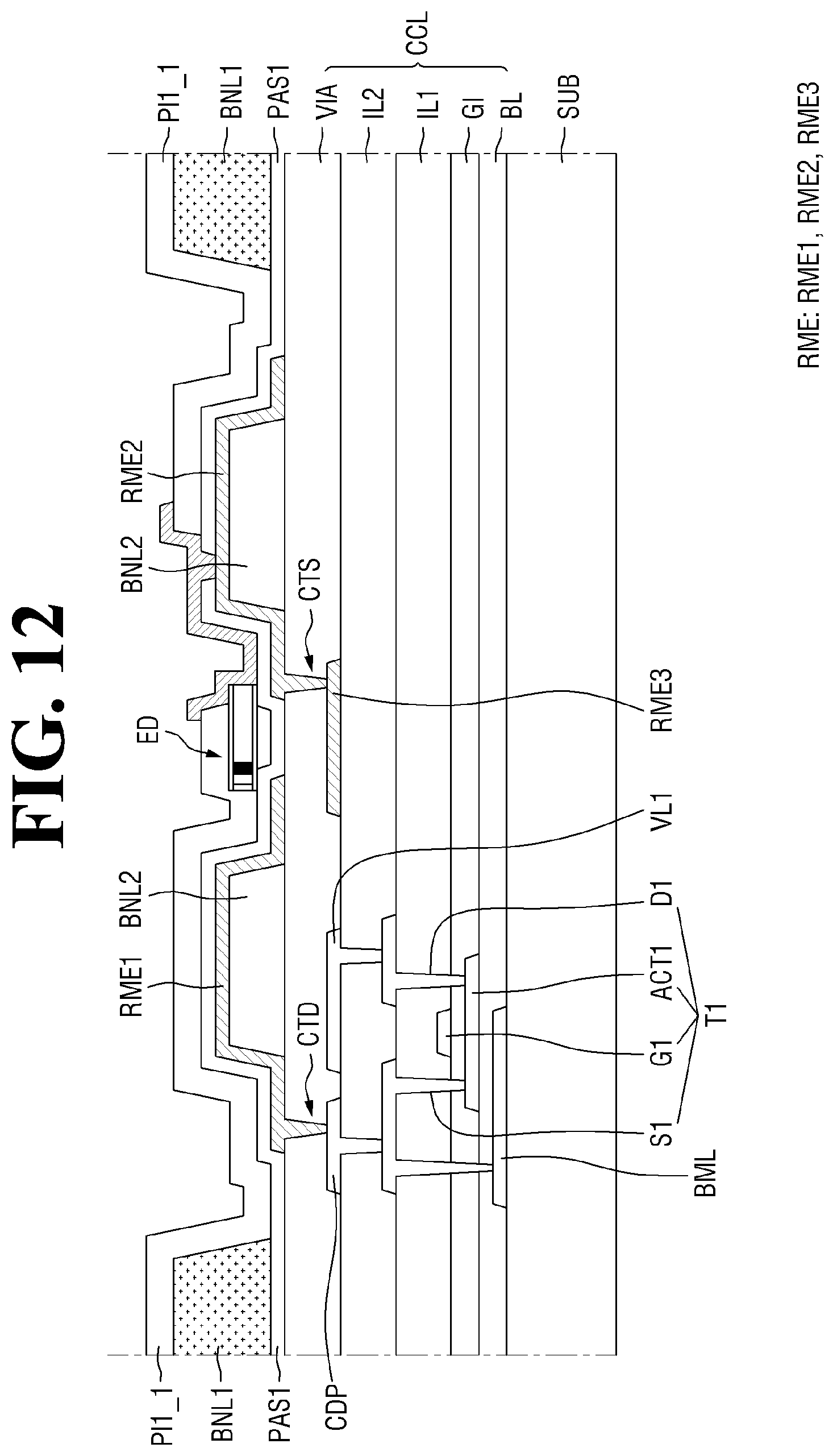 Patent US12568718 Figure 12 – Display device having alignment electrodes and method of fabricating the same