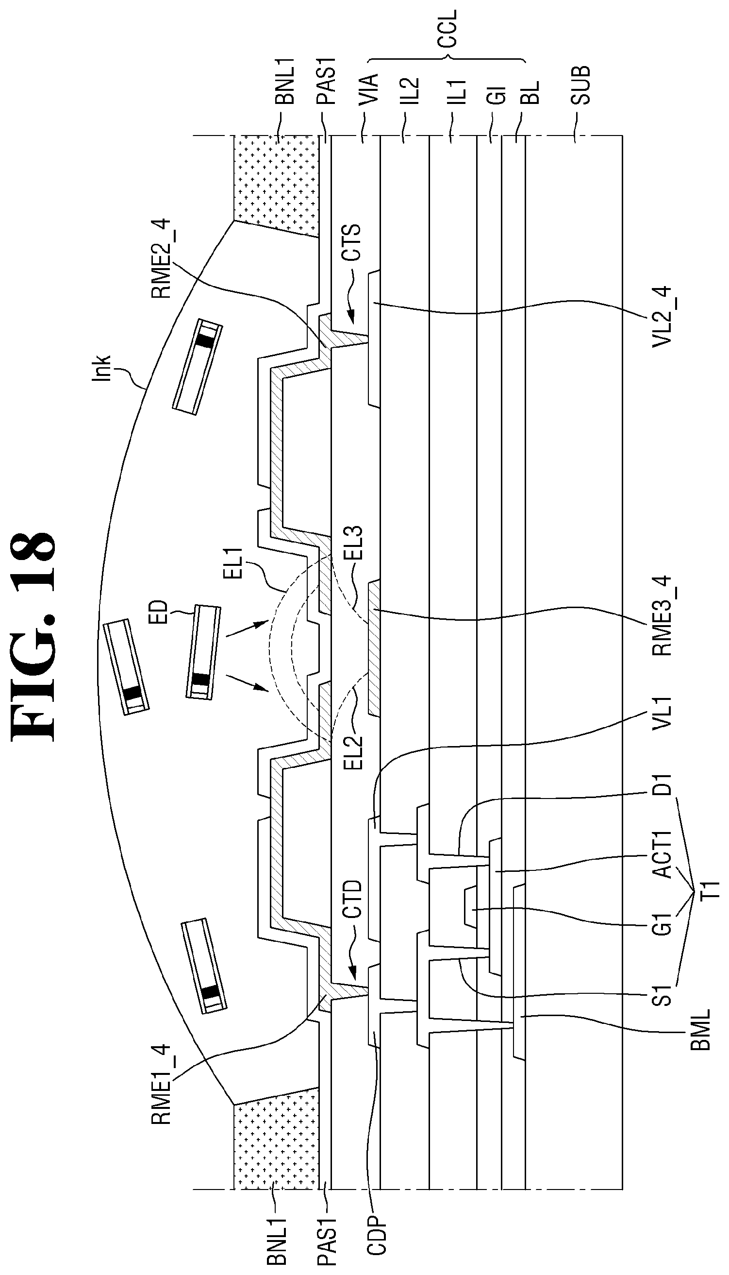 Patent US12568718 Figure 18 – Display device having alignment electrodes and method of fabricating the same