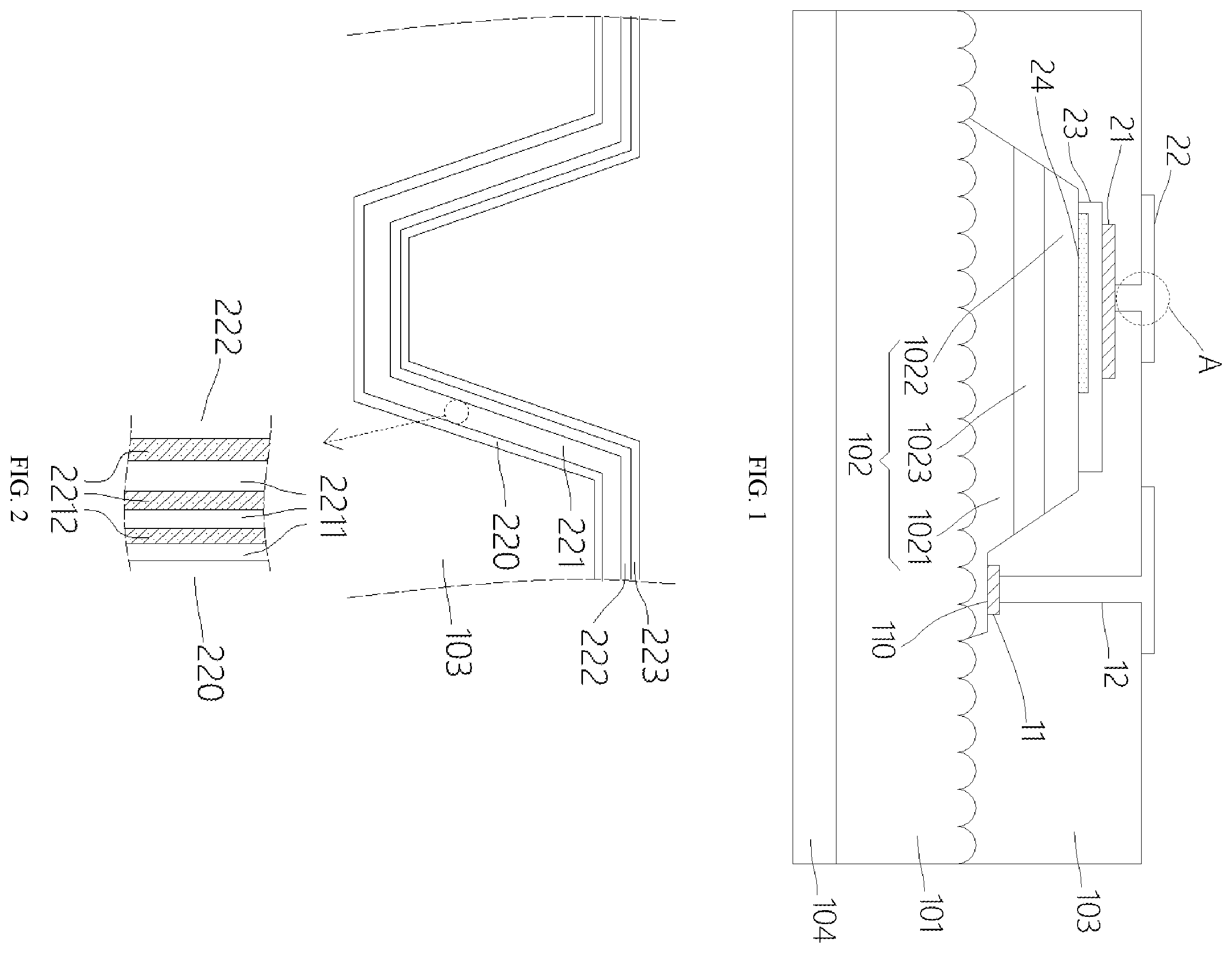 Patent US12568725 Figure 1 – LED chip and light emitting device