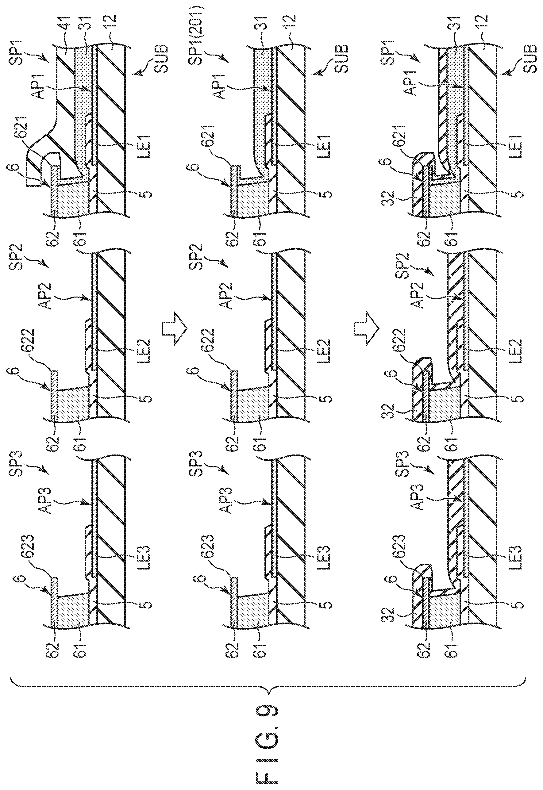 Patent US12568733 Figure 9 – Display device manufacturing method