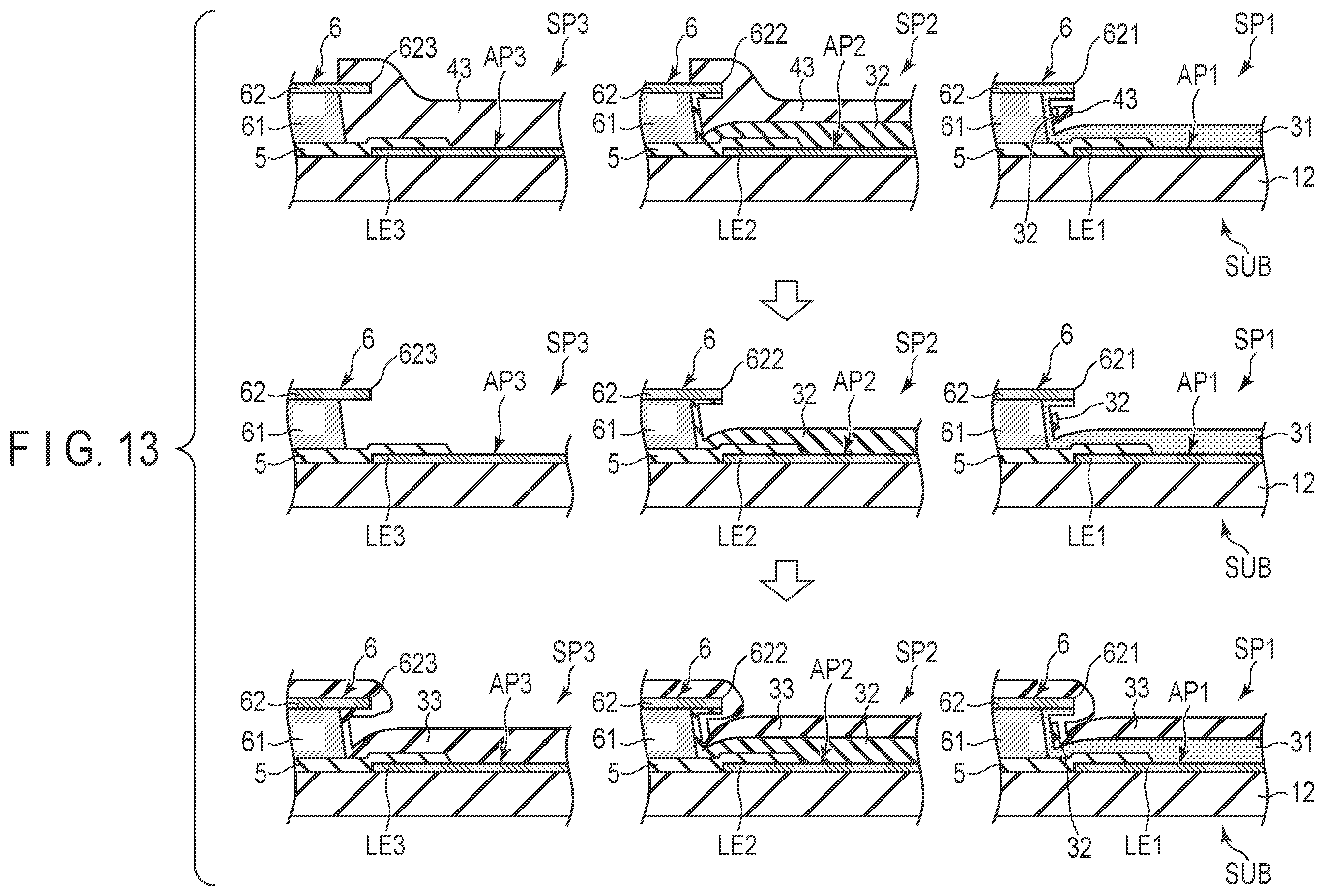 Patent US12568733 Figure 13 – Display device manufacturing method
