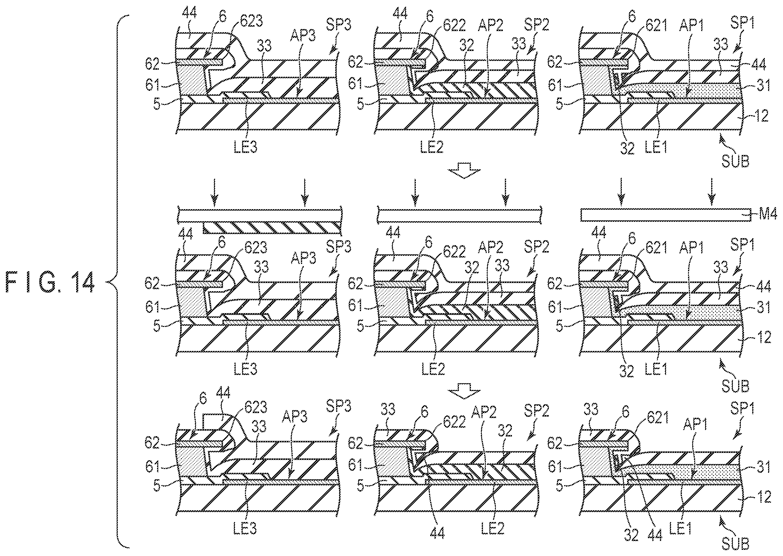 Patent US12568733 Figure 14 – Display device manufacturing method