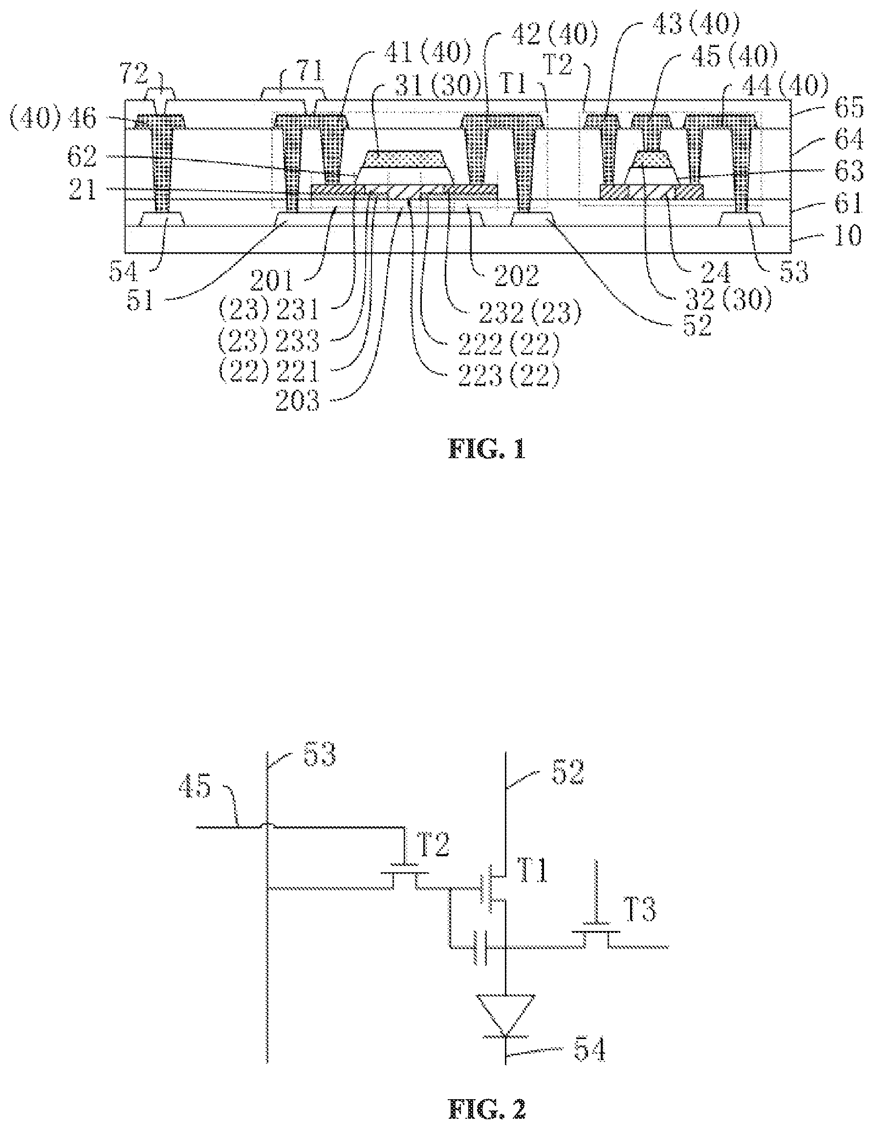 Patent US12568734 Figure 1 – Display panel, method of fabricating same and display device