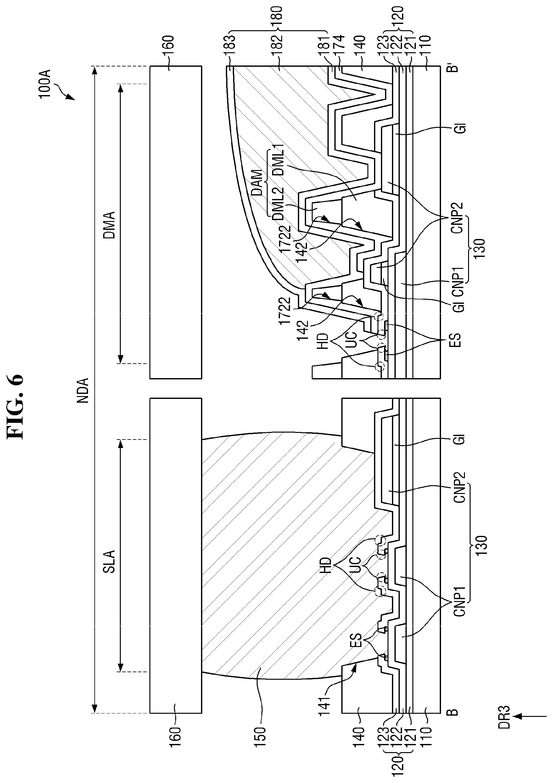 Patent US12568741 Figure 6 – Display panel including support substrate bonded to encapsulation substrate and method for fabricating the same
