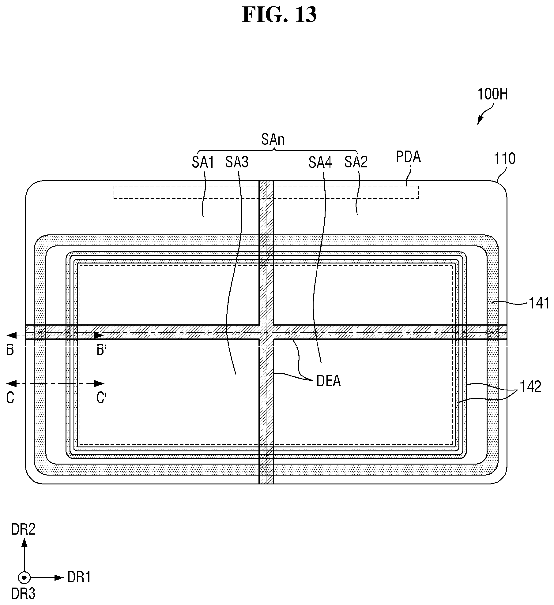 Patent US12568741 Figure 13 – Display panel including support substrate bonded to encapsulation substrate and method for fabricating the same
