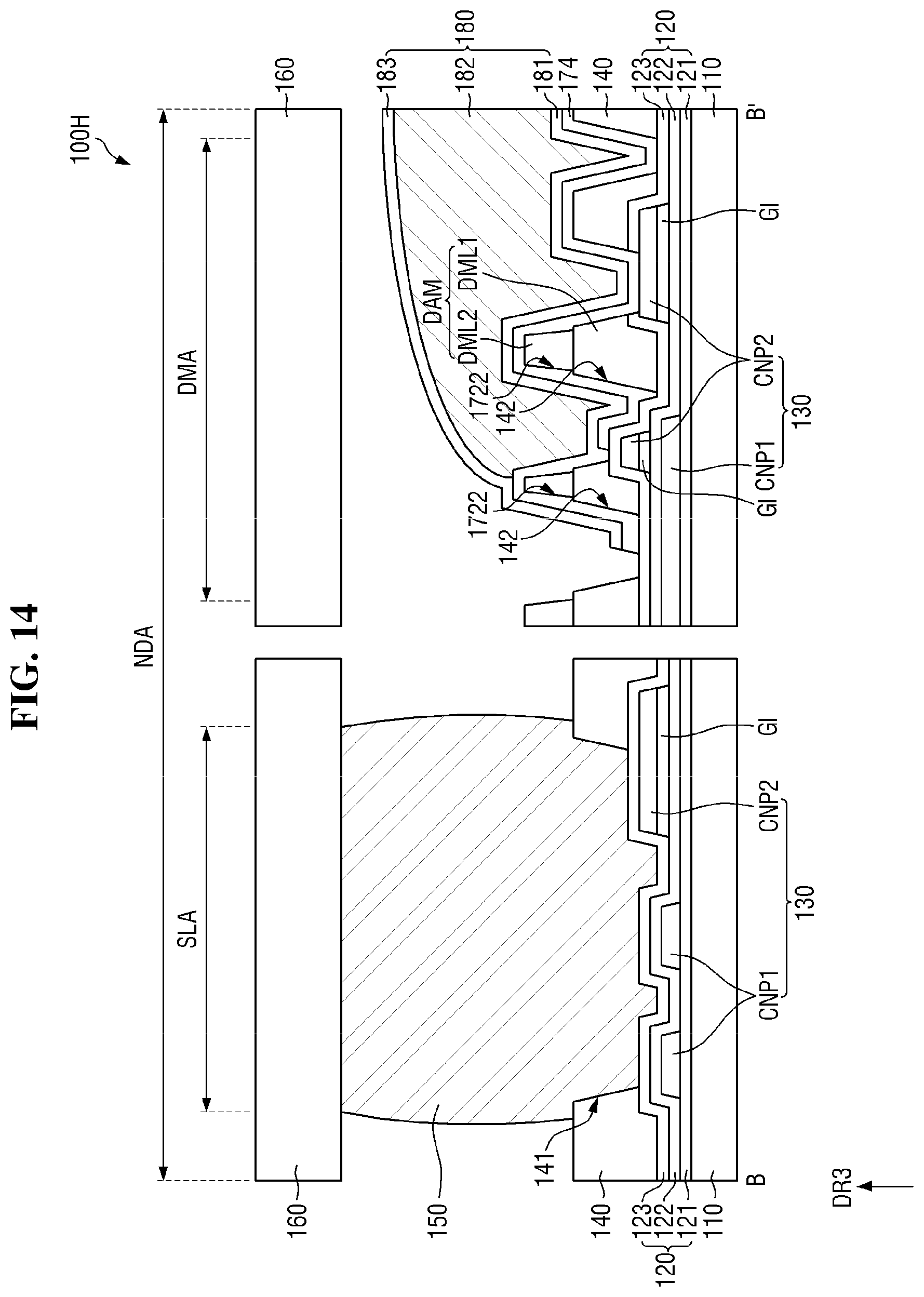 Patent US12568741 Figure 14 – Display panel including support substrate bonded to encapsulation substrate and method for fabricating the same
