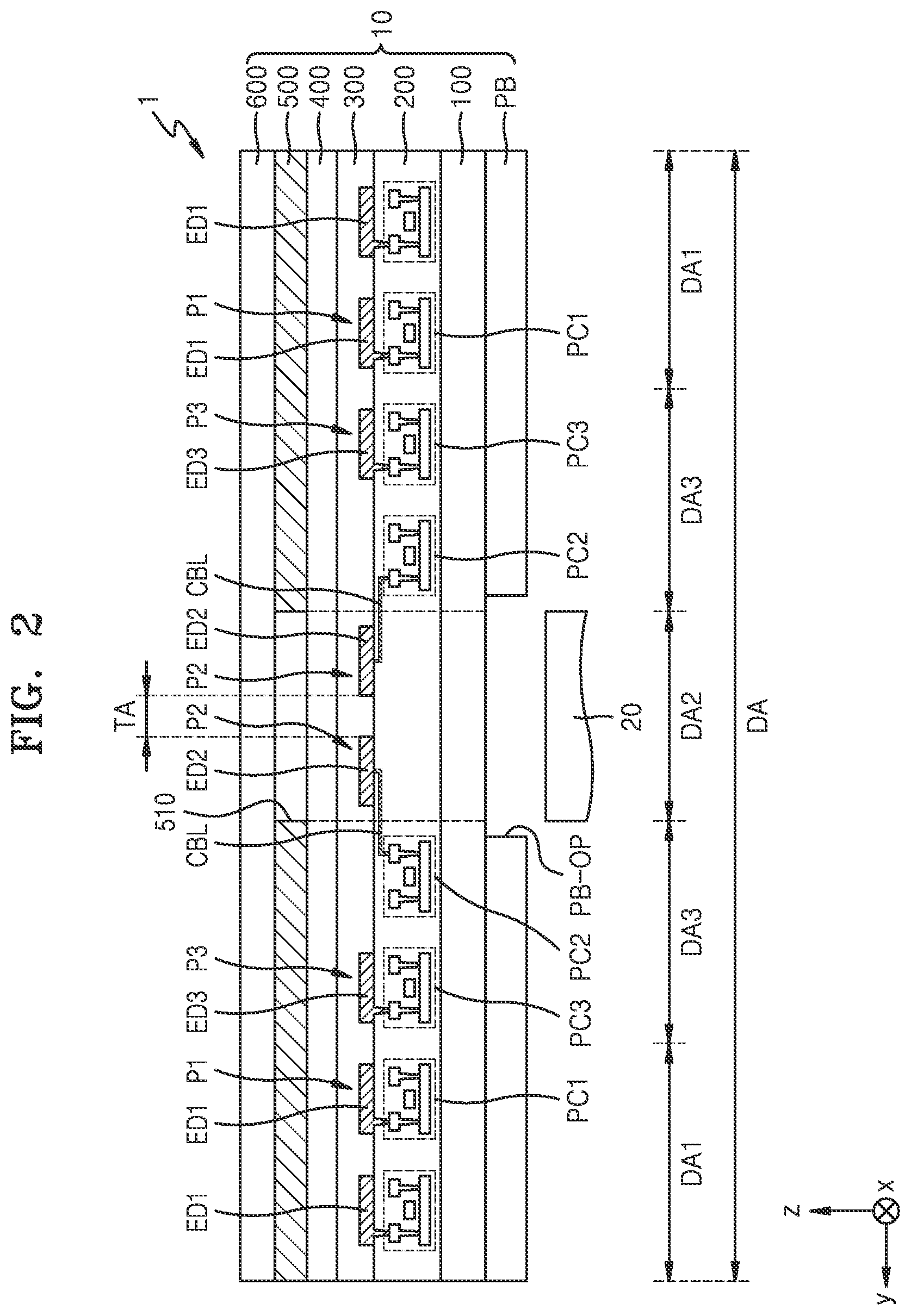 Patent US12568742 Figure 2 – Display panel and electronic device including same