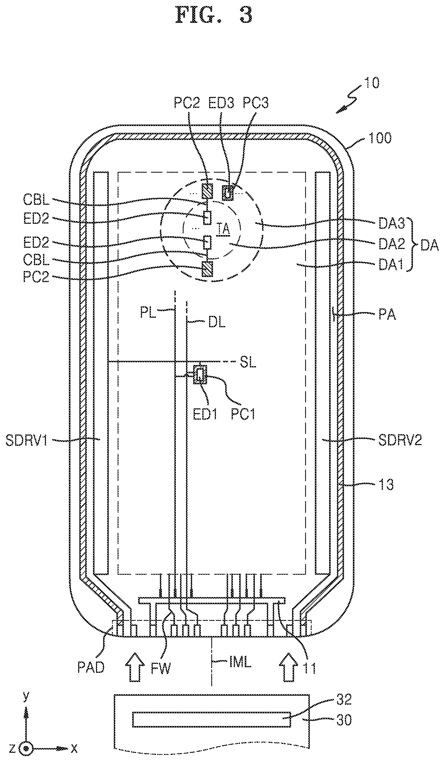 Patent US12568742 Figure 3 – Display panel and electronic device including same