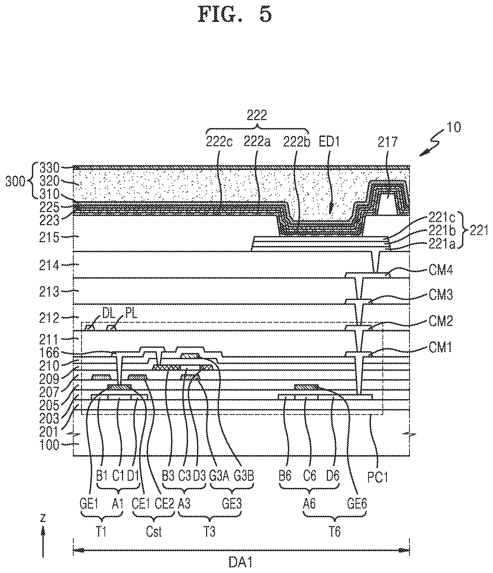 Patent US12568742 Figure 5 – Display panel and electronic device including same