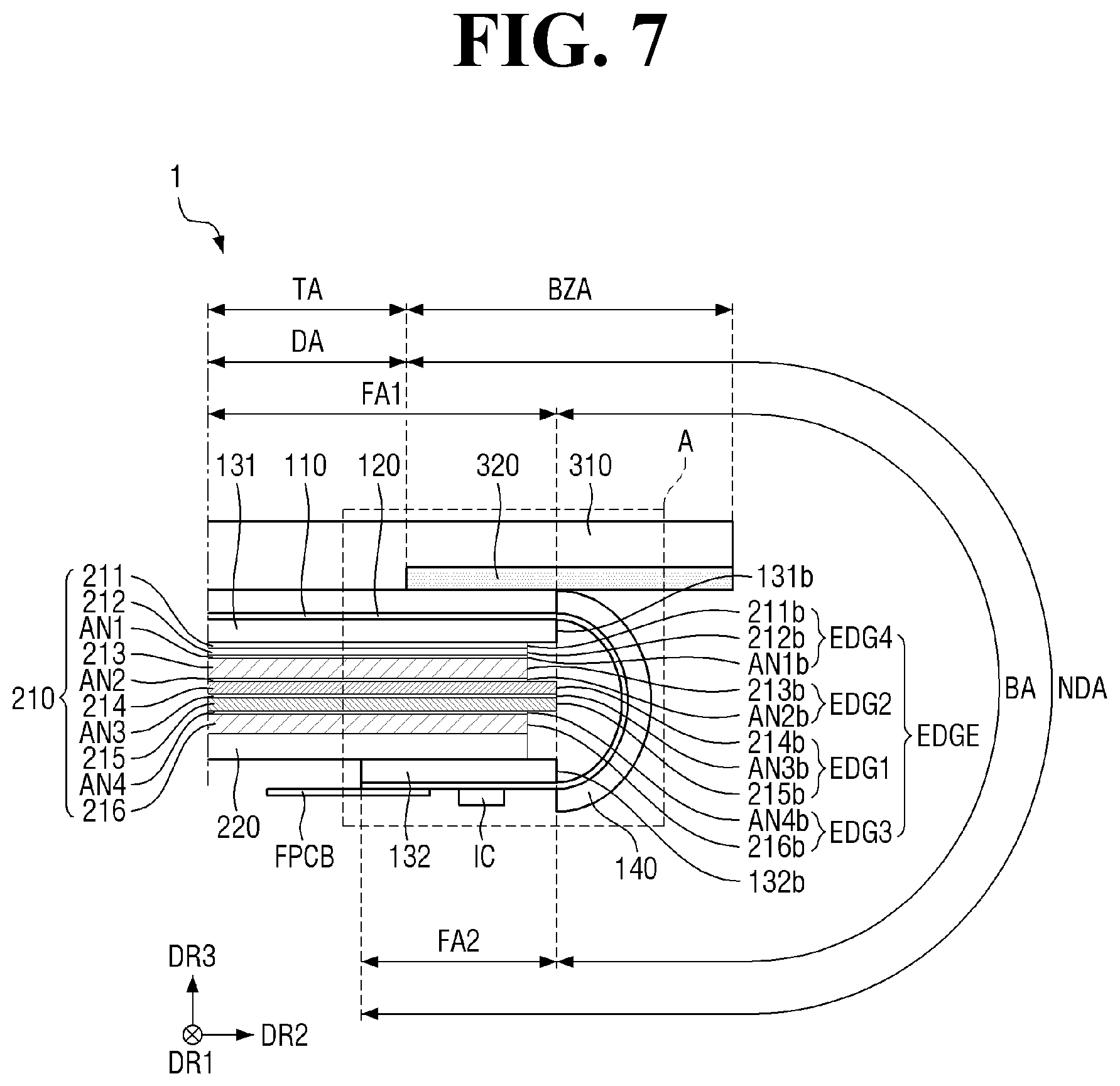 Patent US12568747 Figure 7 – Display device including display panel and imrpoved cover panel configuration