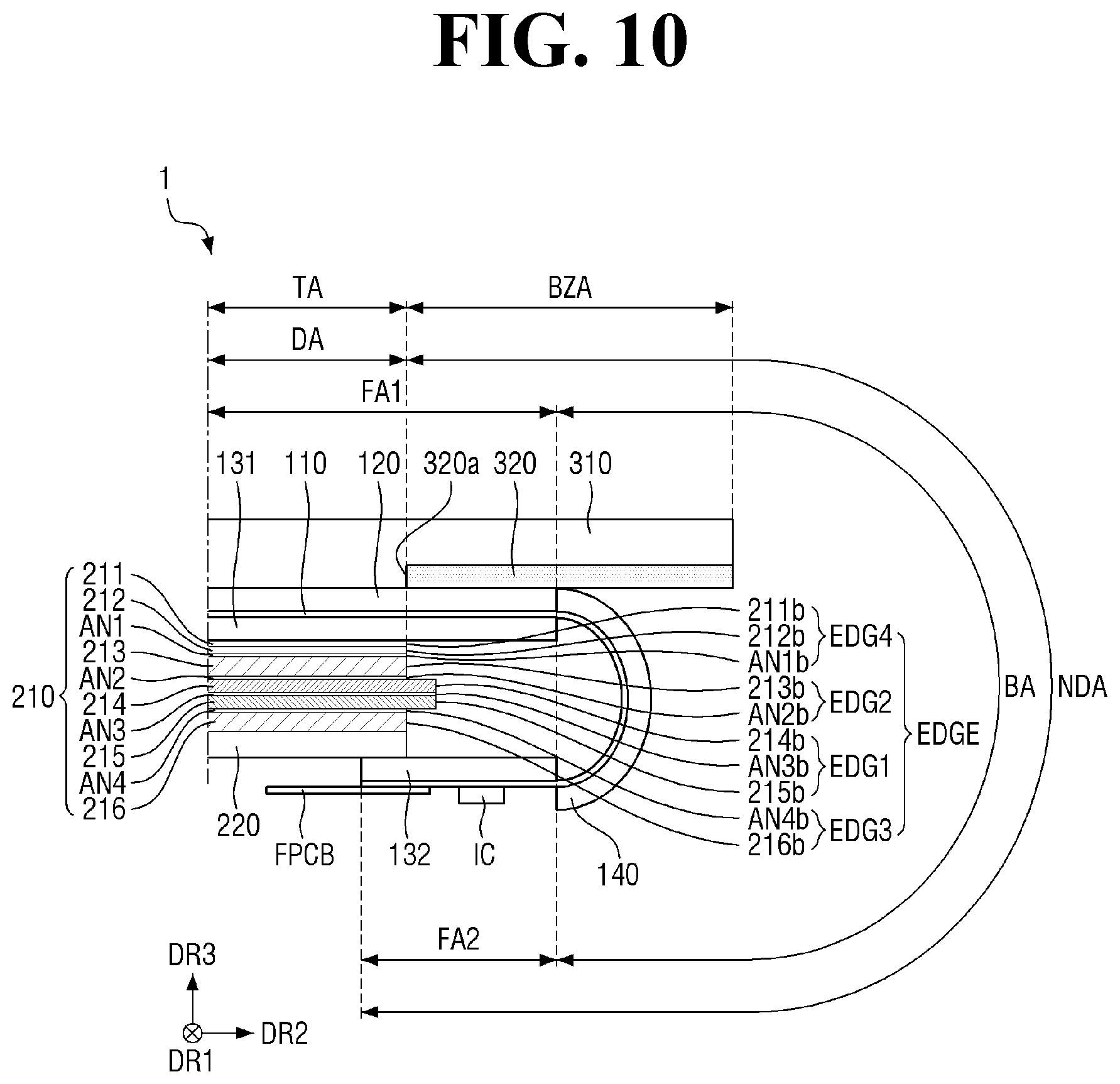 Patent US12568747 Figure 10 – Display device including display panel and imrpoved cover panel configuration