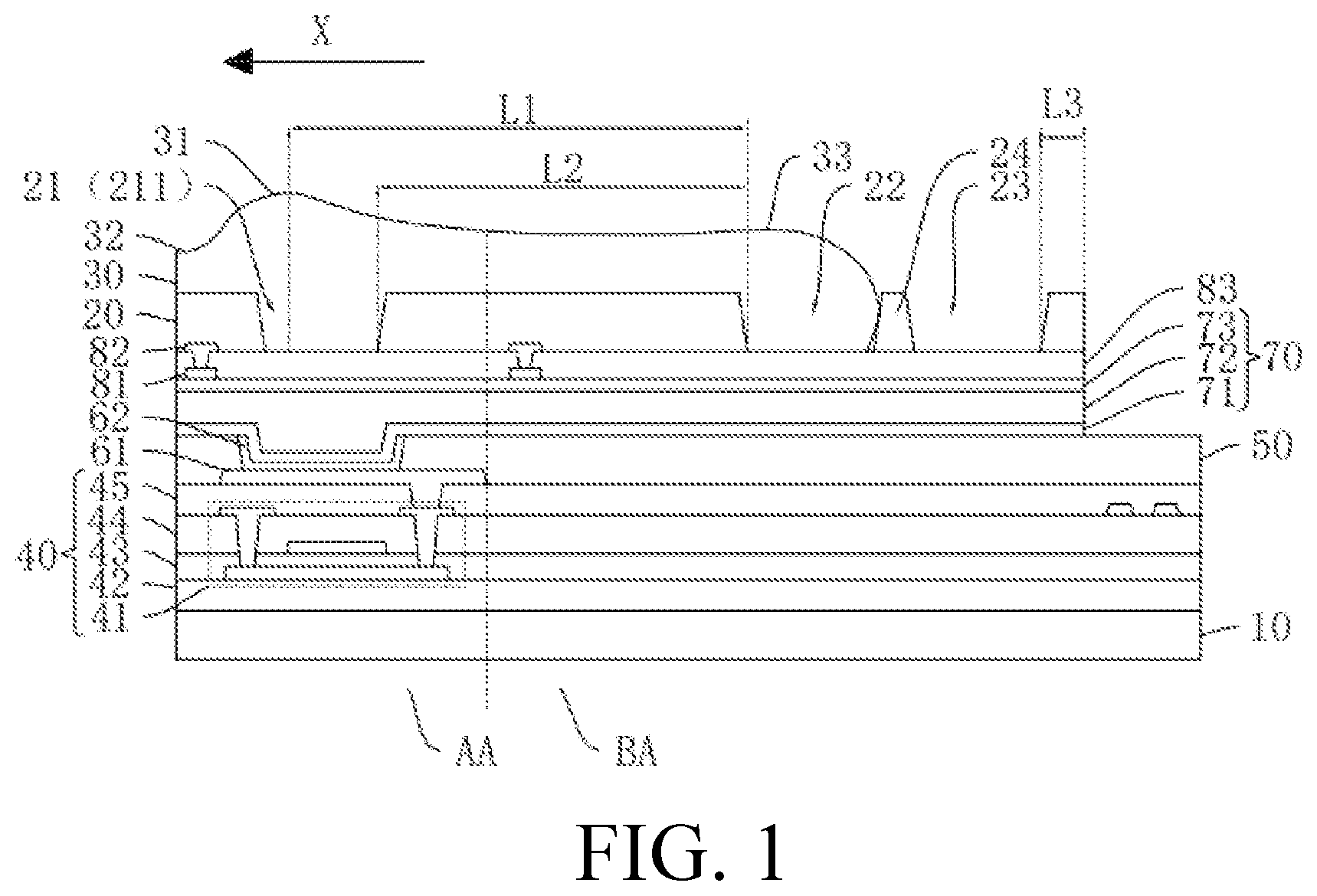 Patent US12568750 Figure 1 – Display panel and display device