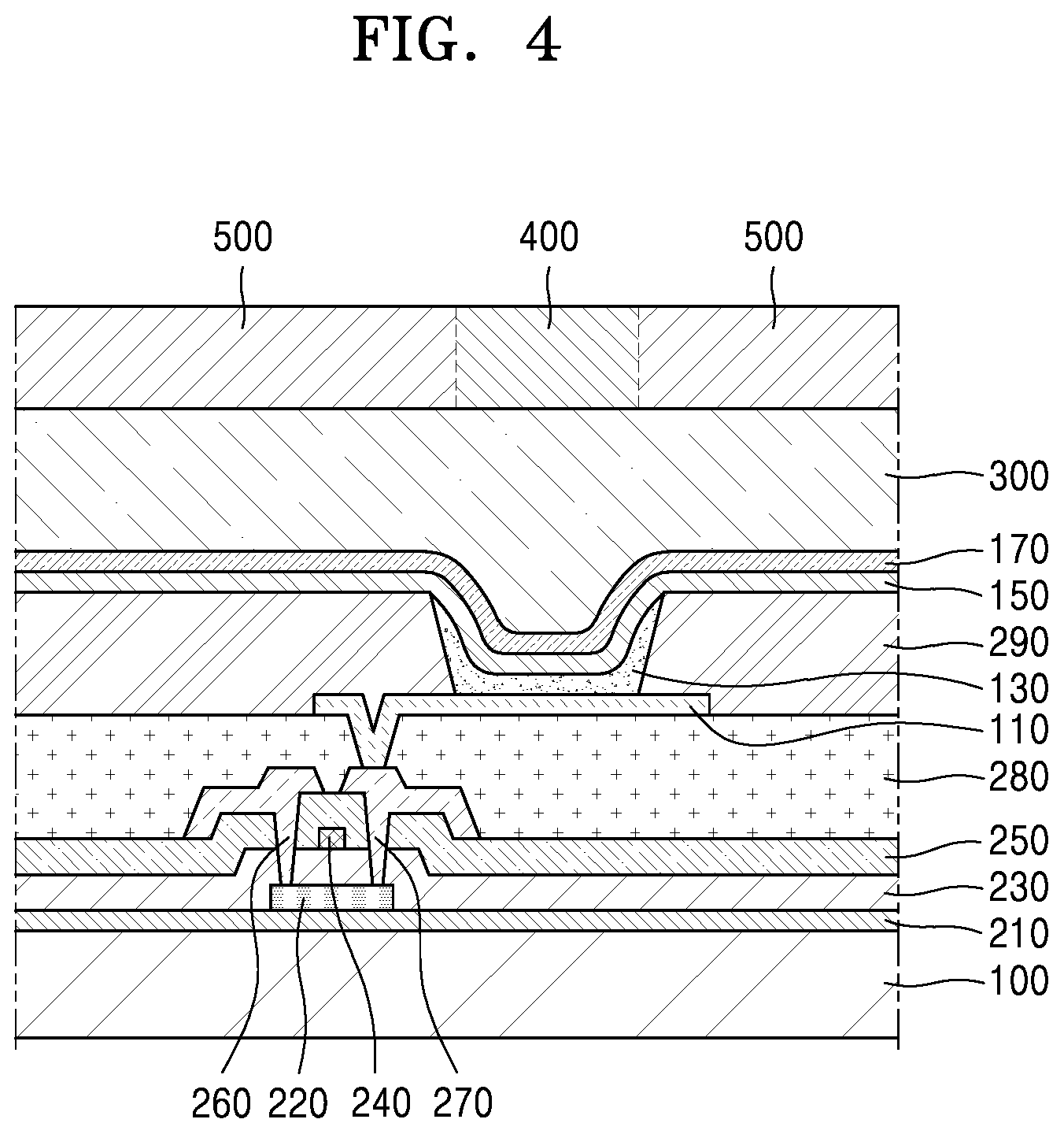Patent US12568758 Figure 4 – Light-emitting device and electronic apparatus including the same