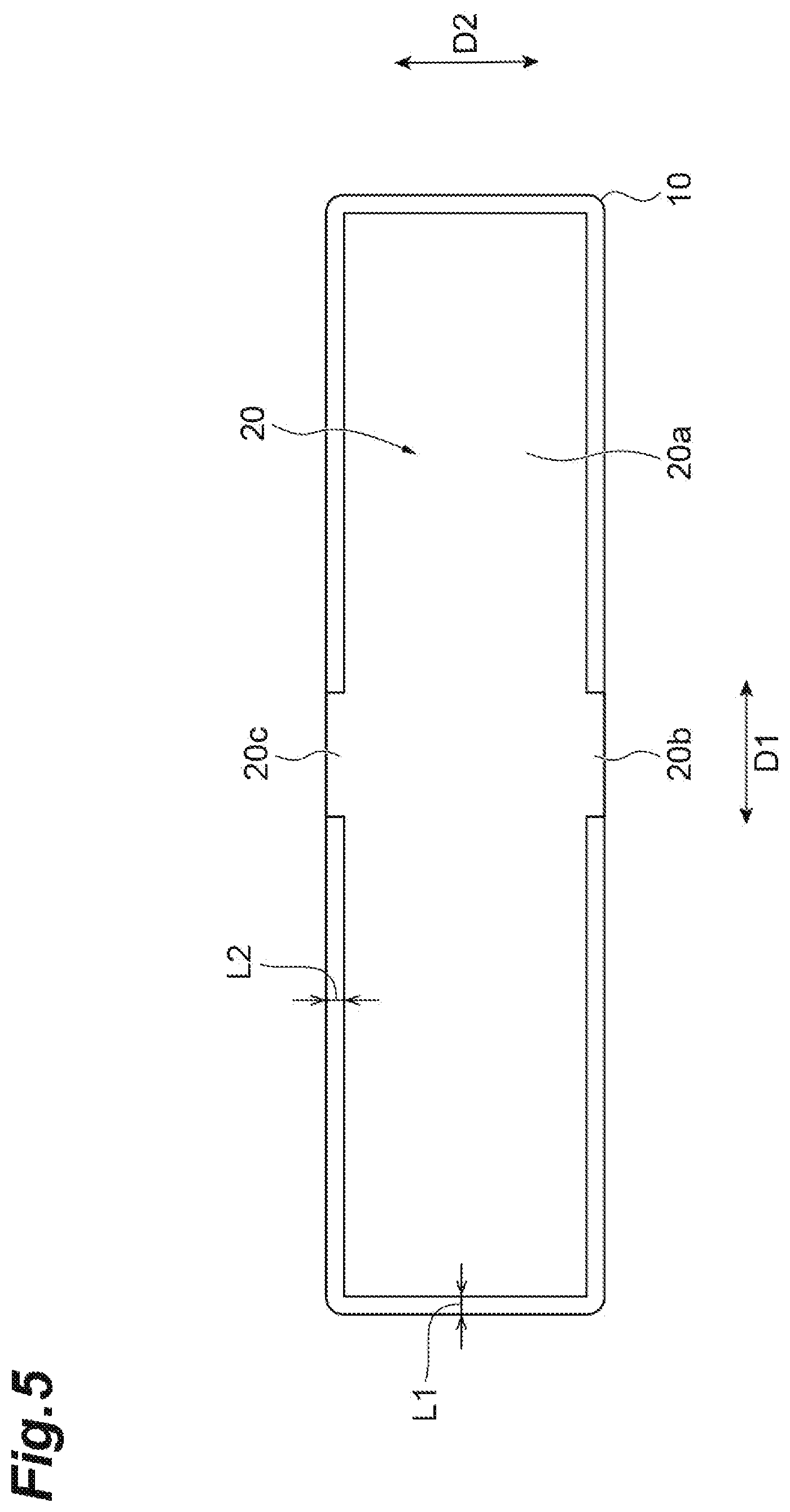 Patent US12568762 Figure 5 – Piezoelectric element with internal electrode having electrode portions and connector