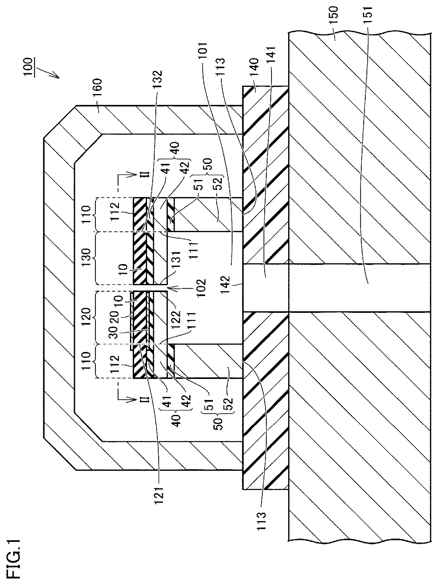 Patent US12568764 Figure 1 – Piezoelectric device
