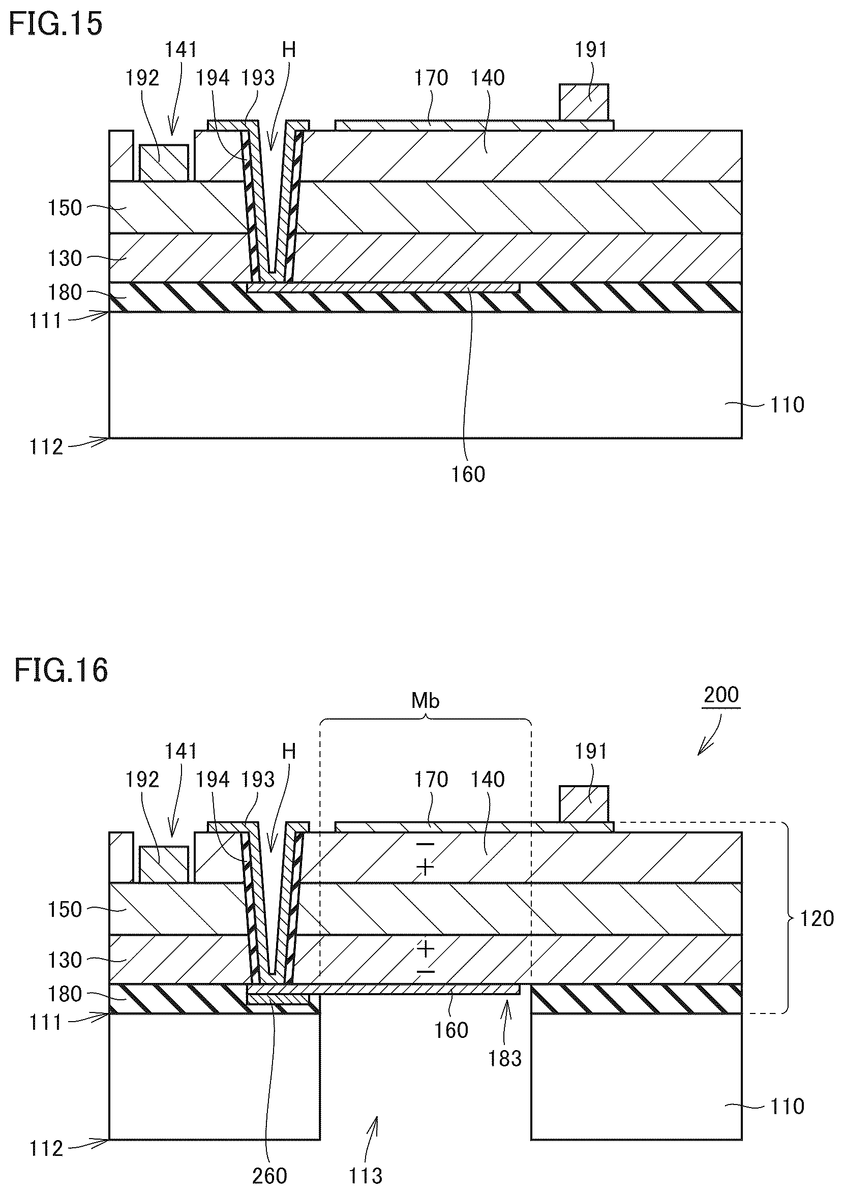 Patent US12568767 Figure 8 – Piezoelectric device including piezoelectric body layer with positive and negative polarization charges