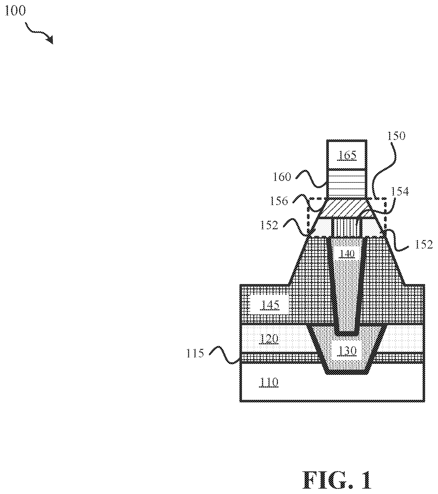 Patent US12568772 Figure 1 – MRAM with a multi-component, multi-layer bottom electrode