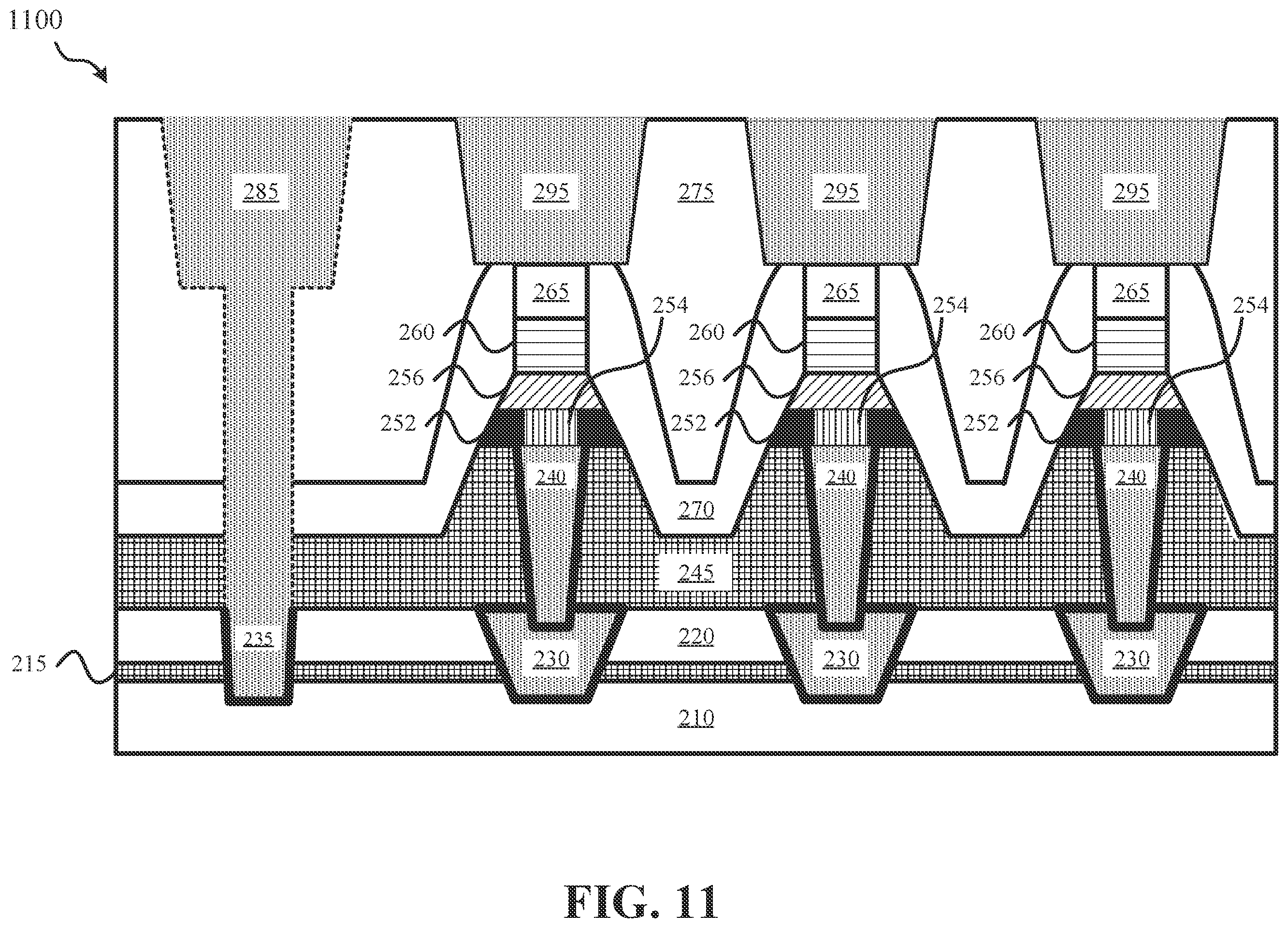 Patent US12568772 Figure 11 – MRAM with a multi-component, multi-layer bottom electrode