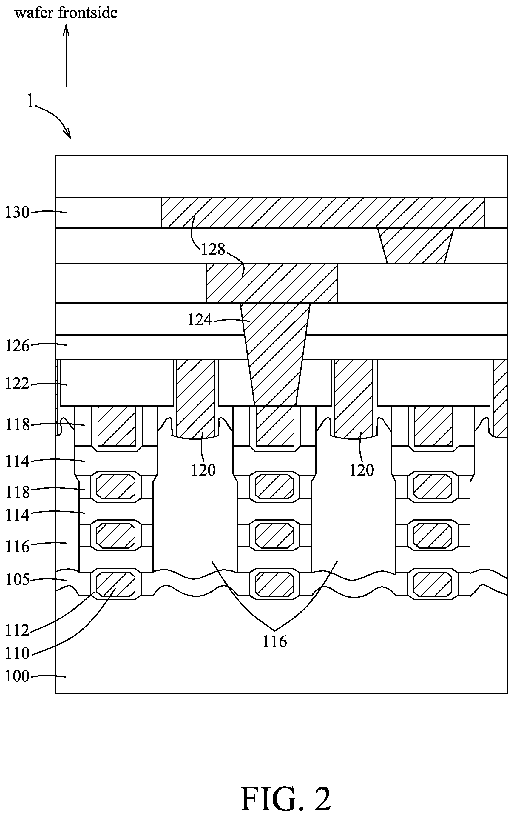 Patent US12568775 Figure 2 – Method for forming a memory device at a backside of a wafer substrate, and memory cell including a memory device at a backside of a wafer substrate