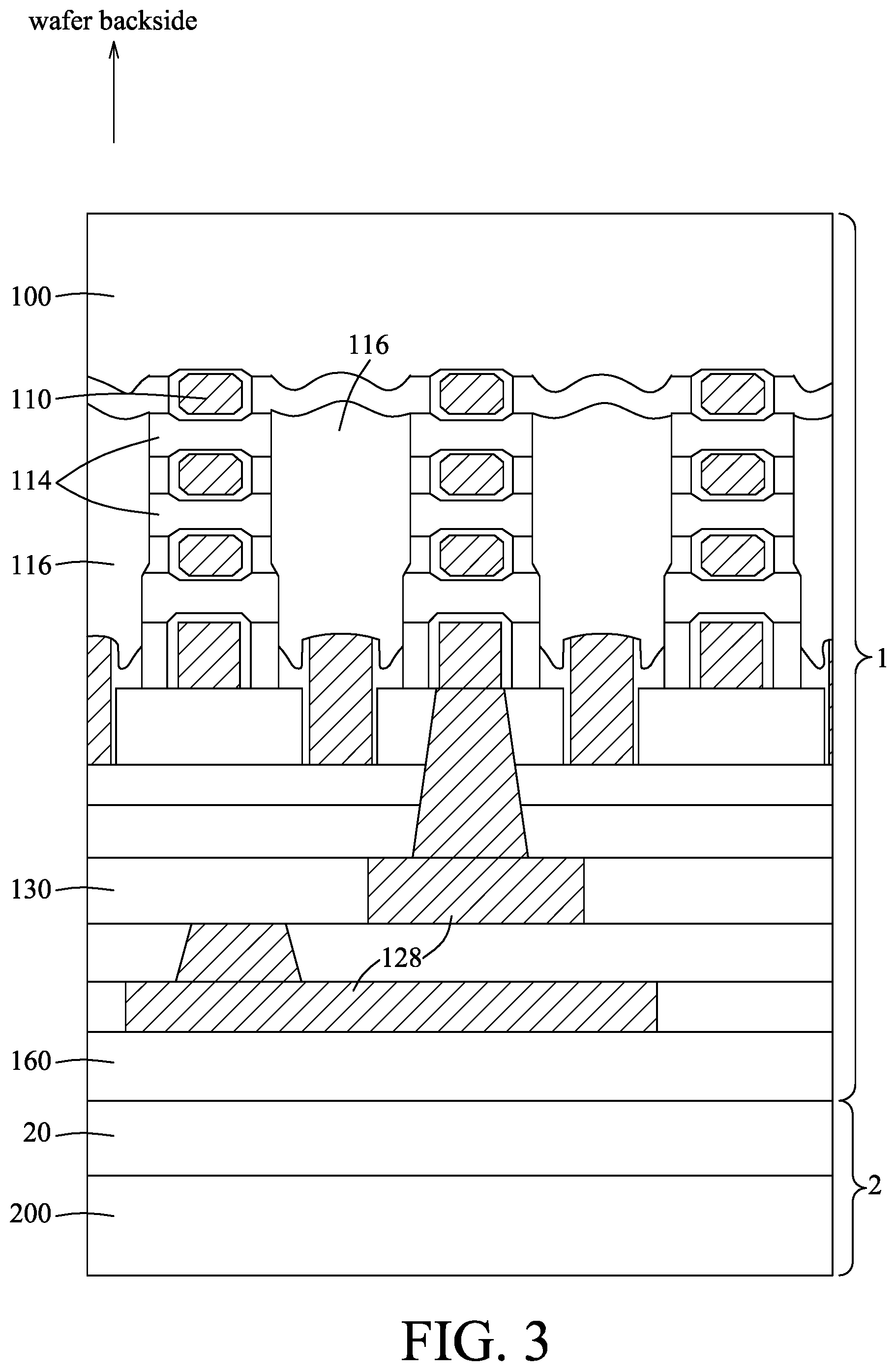 Patent US12568775 Figure 3 – Method for forming a memory device at a backside of a wafer substrate, and memory cell including a memory device at a backside of a wafer substrate