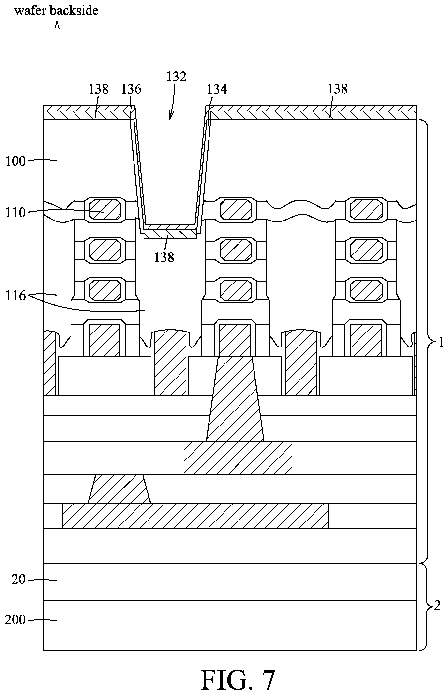 Patent US12568775 Figure 7 – Method for forming a memory device at a backside of a wafer substrate, and memory cell including a memory device at a backside of a wafer substrate
