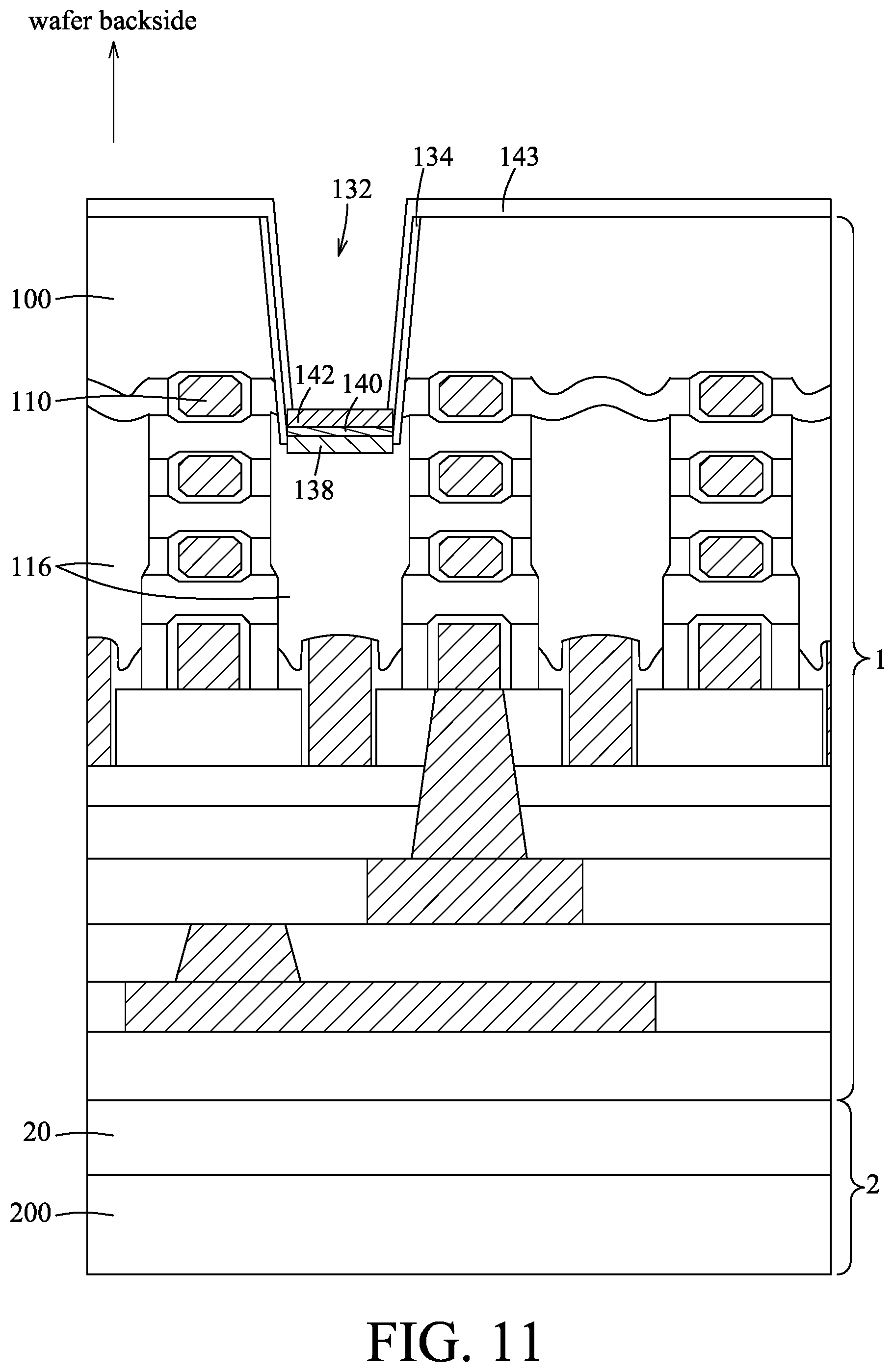 Patent US12568775 Figure 11 – Method for forming a memory device at a backside of a wafer substrate, and memory cell including a memory device at a backside of a wafer substrate