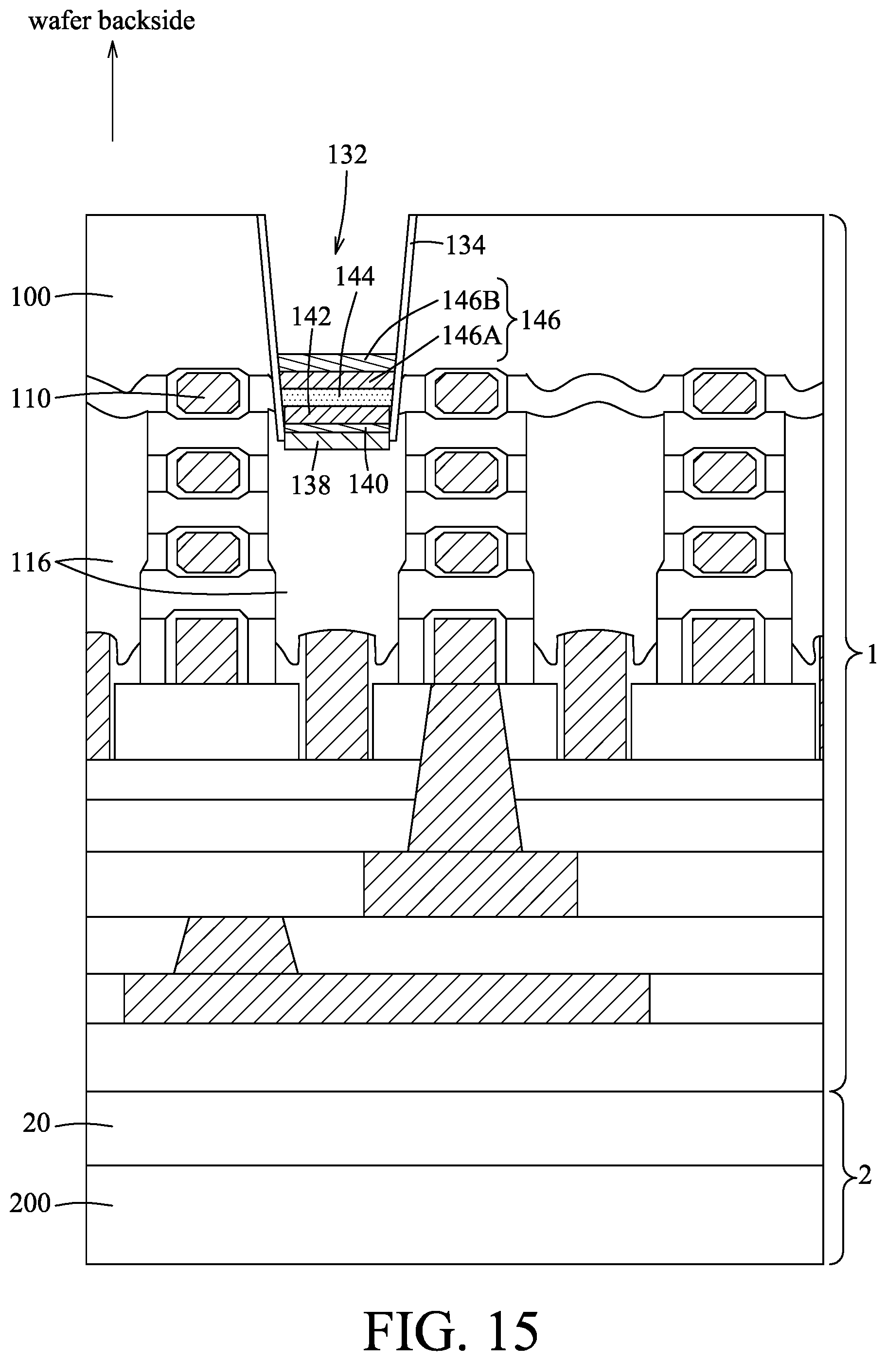 Patent US12568775 Figure 15 – Method for forming a memory device at a backside of a wafer substrate, and memory cell including a memory device at a backside of a wafer substrate