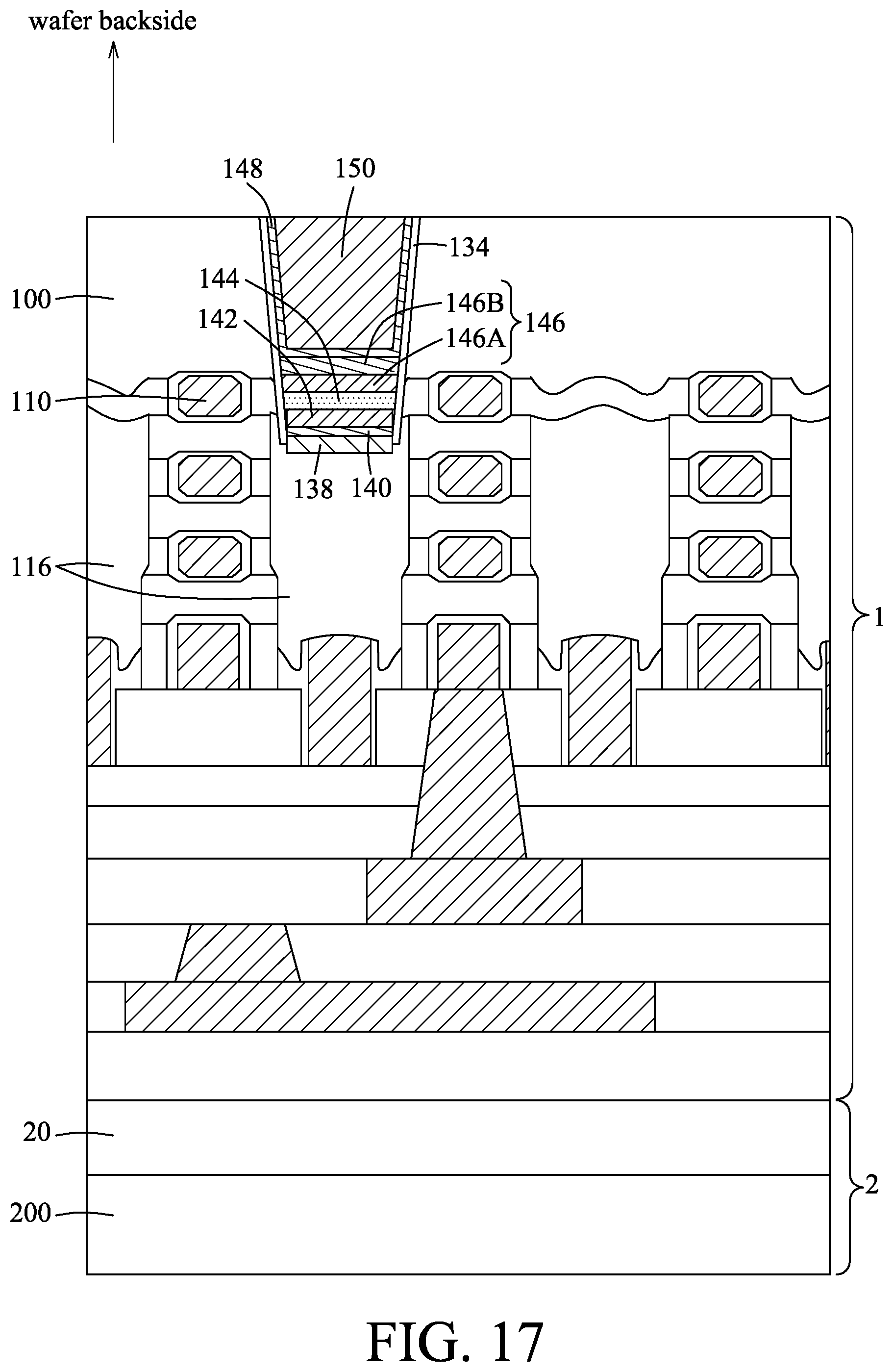 Patent US12568775 Figure 17 – Method for forming a memory device at a backside of a wafer substrate, and memory cell including a memory device at a backside of a wafer substrate