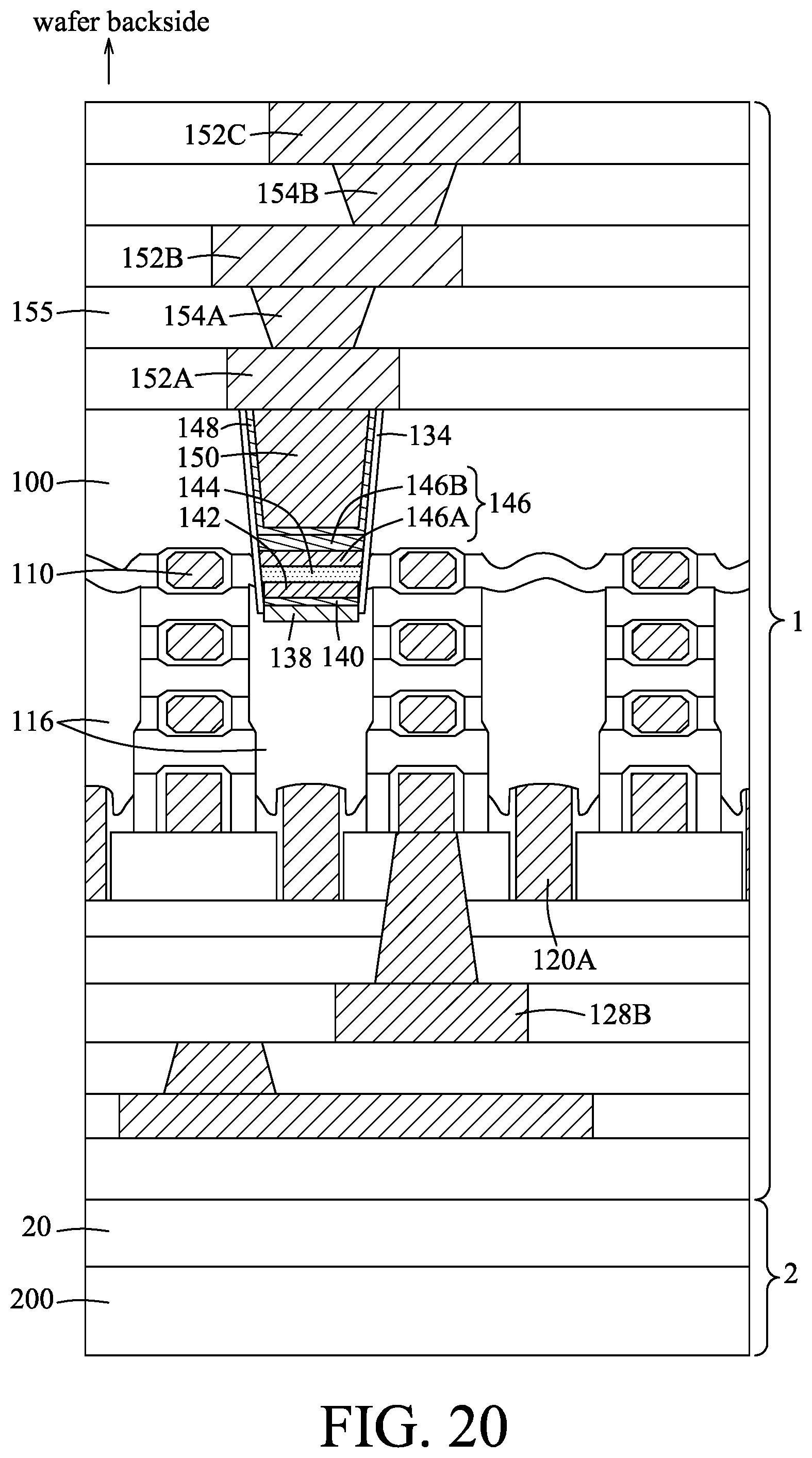 Patent US12568775 Figure 20 – Method for forming a memory device at a backside of a wafer substrate, and memory cell including a memory device at a backside of a wafer substrate