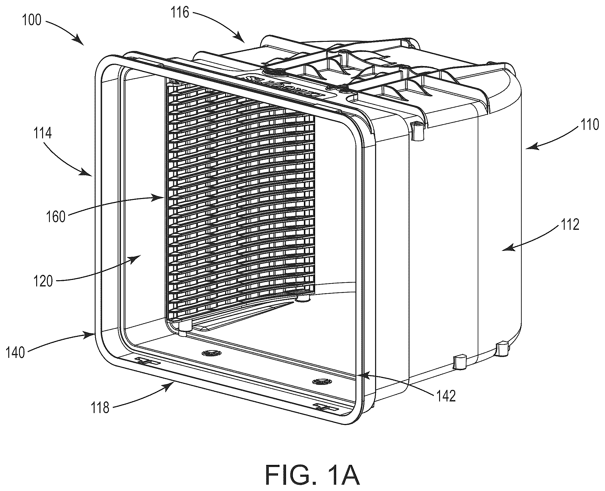 Patent US12568794 Figure 1 – Semiconductor substrate carrying container with support wall formed with corrugation portions