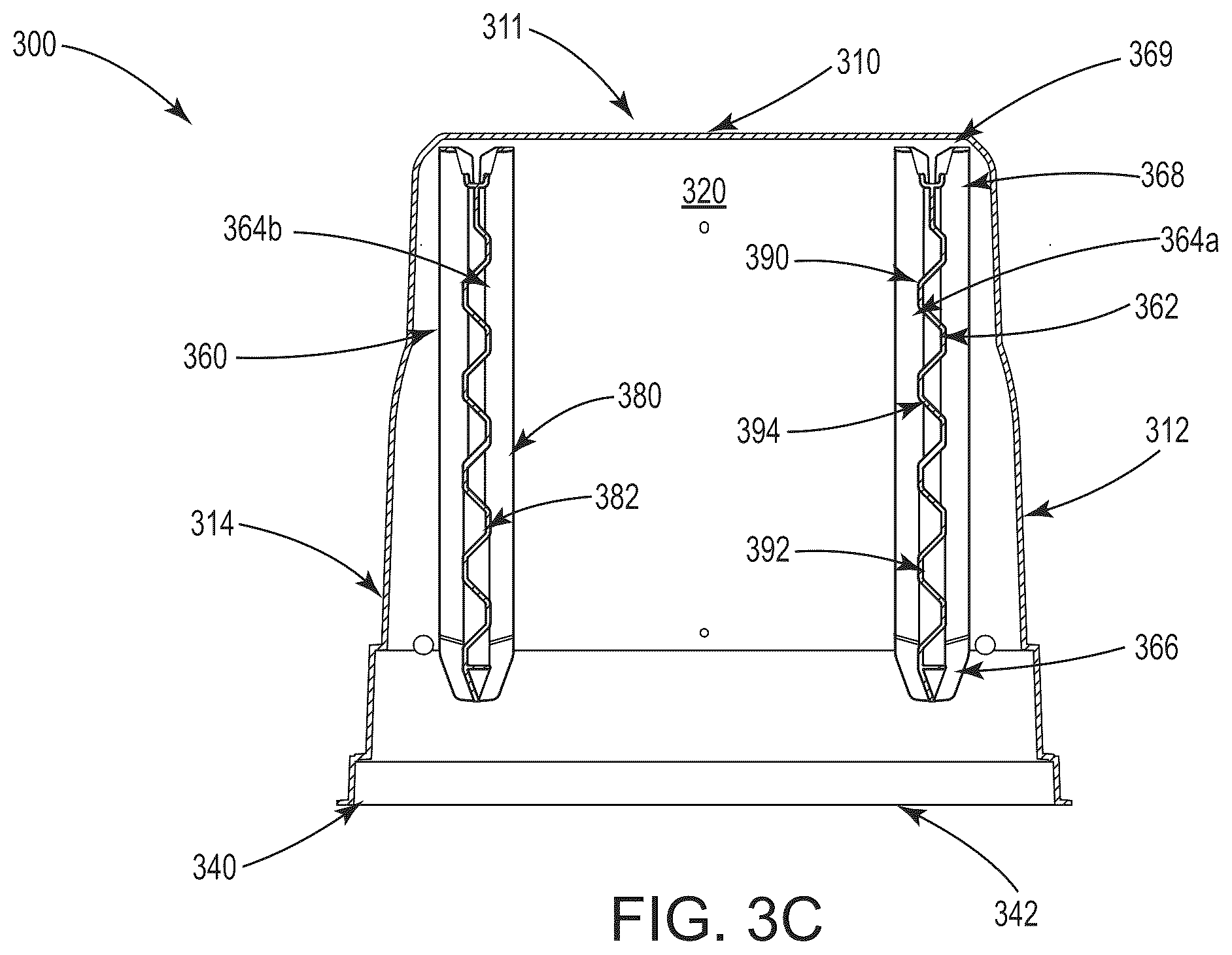 Patent US12568794 Figure 10 – Semiconductor substrate carrying container with support wall formed with corrugation portions