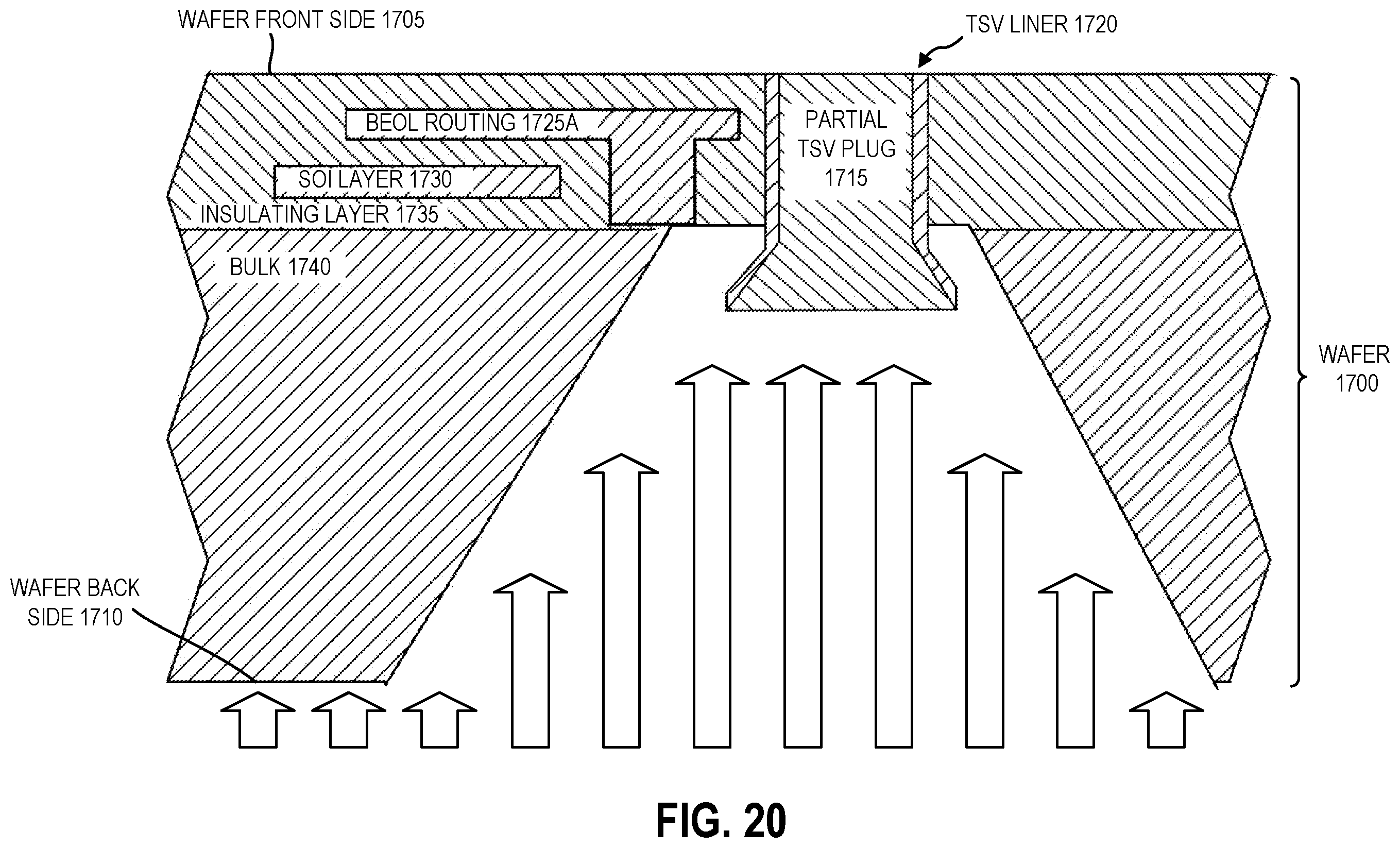 Patent US12568809 Figure 20 – Via formed using a partial plug that stops before a substrate