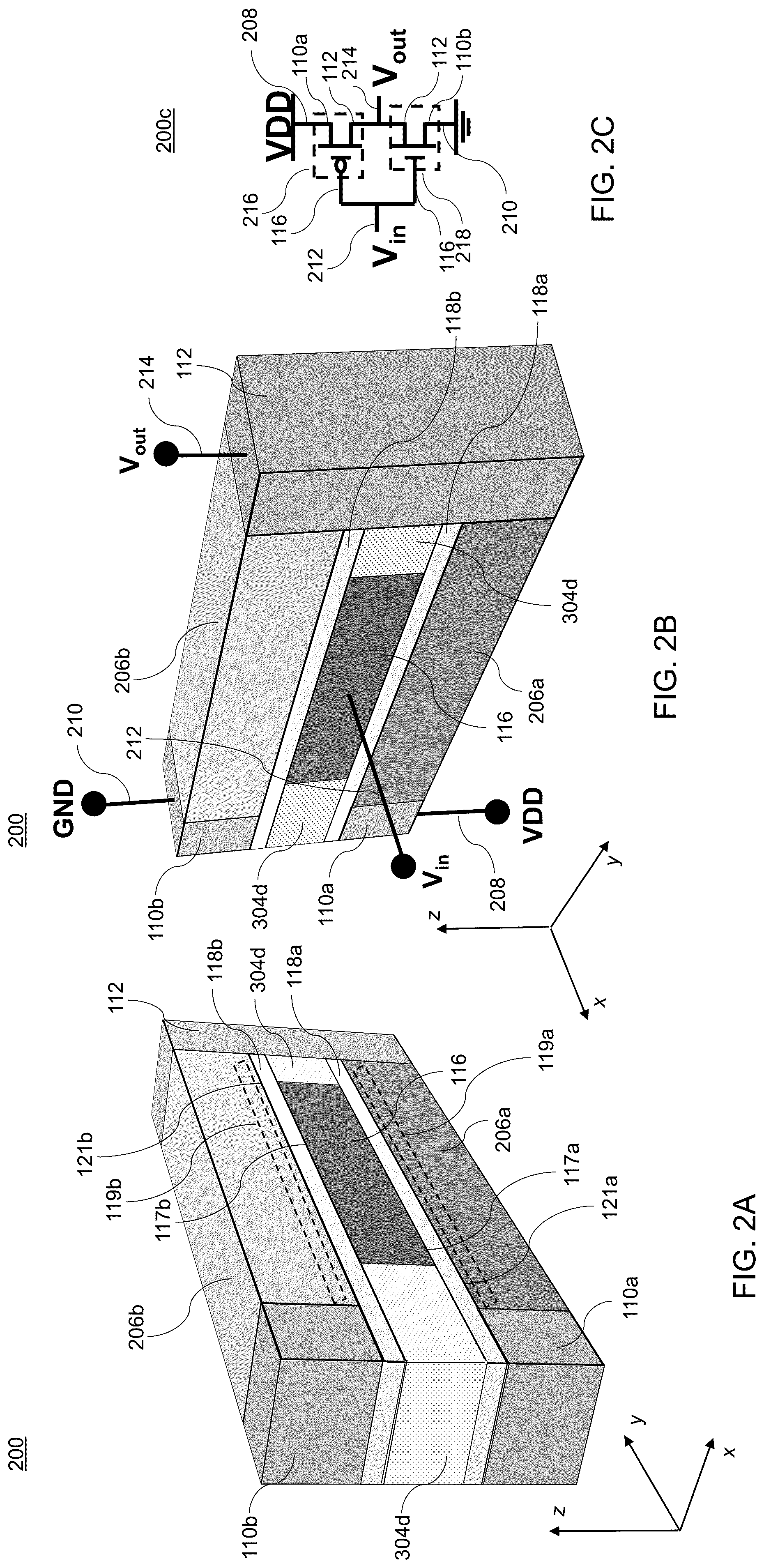 Patent US12568812 Figure 2 – Back-end-of-line CMOS inverter having twin channels and one gate electrode and methods of forming the same